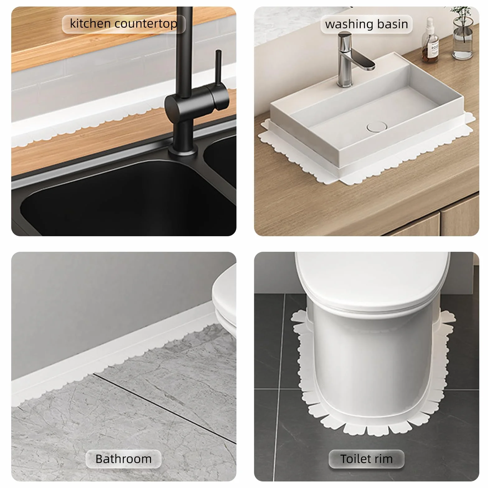 Ruban Adhésif Imperméable Autocollant pour Sol de Toilettes, Cuisine, Salle de Bain - Anti-Humidité et Moisissure (1.5 m)