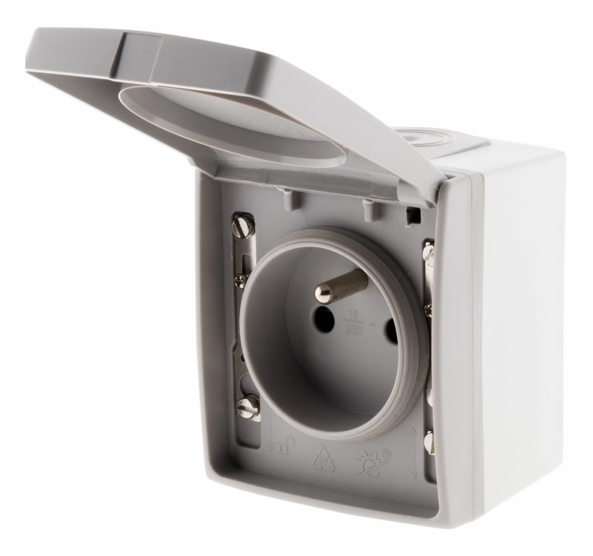 Zenitech Prise 16A 2P+T étanche IP55 Gris
