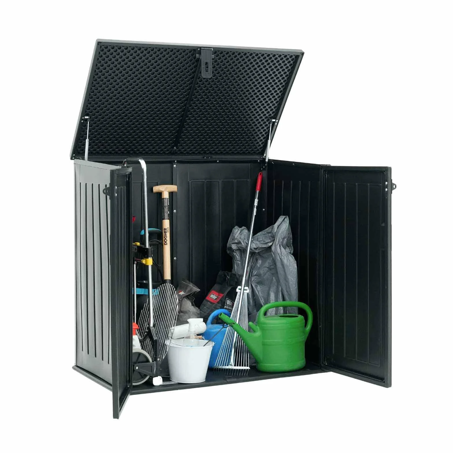 Gardiun Coffre de jardin en résine Soften 775 litres avec amortisseurs à gaz 116 x 71 x 109/112,5 cm Noir