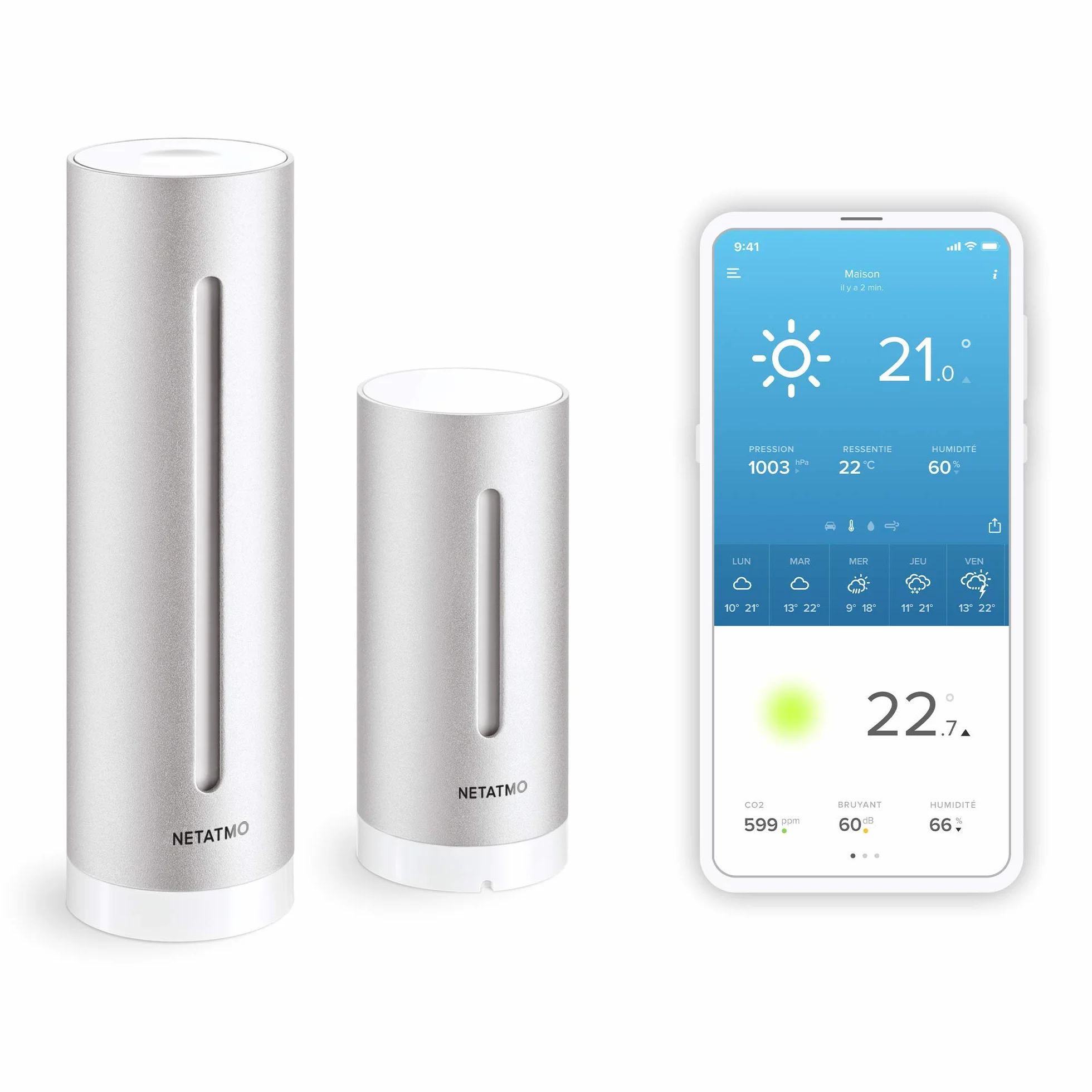 Netatmo Station Météo Intérieur Extérieur Connectée WiFi NWS-R-EC Reconditionnée