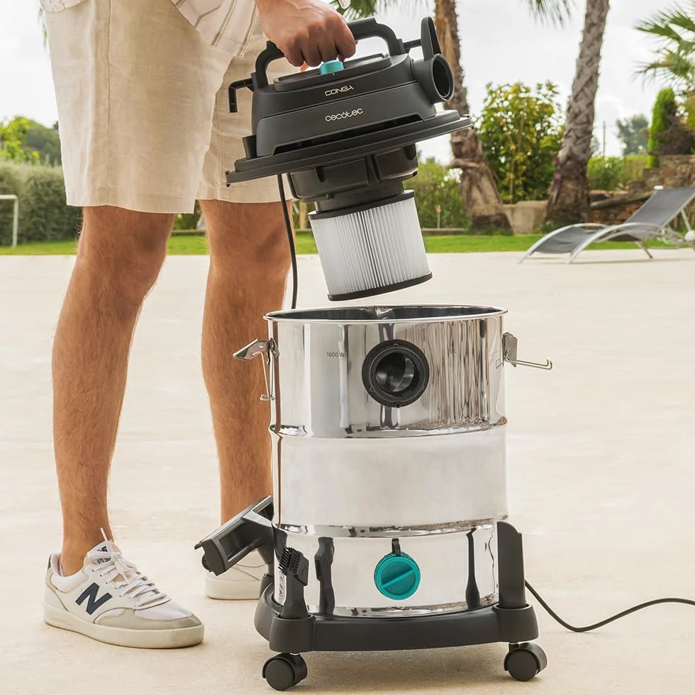 Cecotec Conga Rockstar Wet & Dry Steel Pro Aspirateur Solides et Liquides 30 L 1600 W 23 kPa