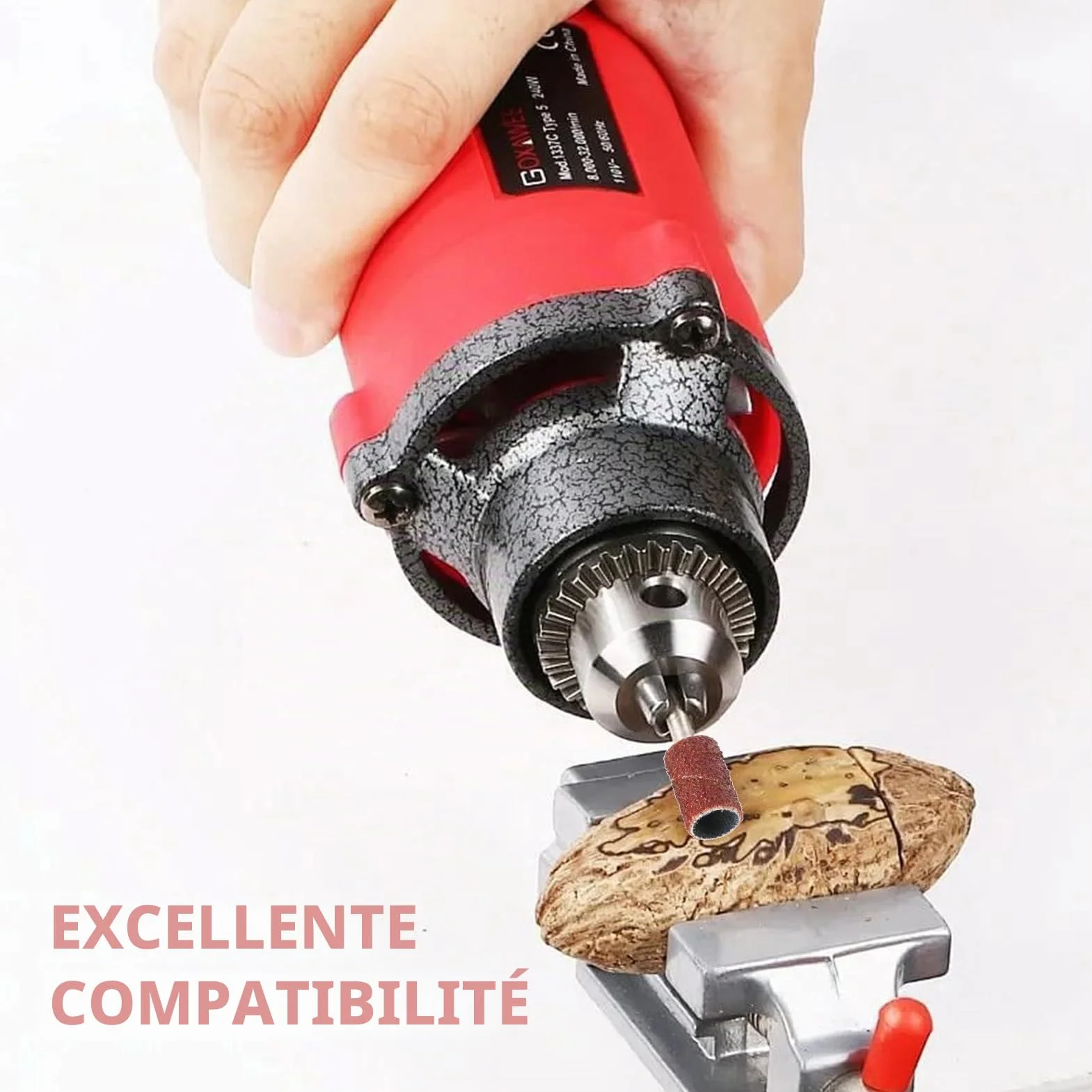 Kit Tambours de Ponçage 248 Pièces, Bandes Abrasives 80/120/180 Grains, Accessoires pour Bois Métal, Compatible Outils Rotatifs Perceuses