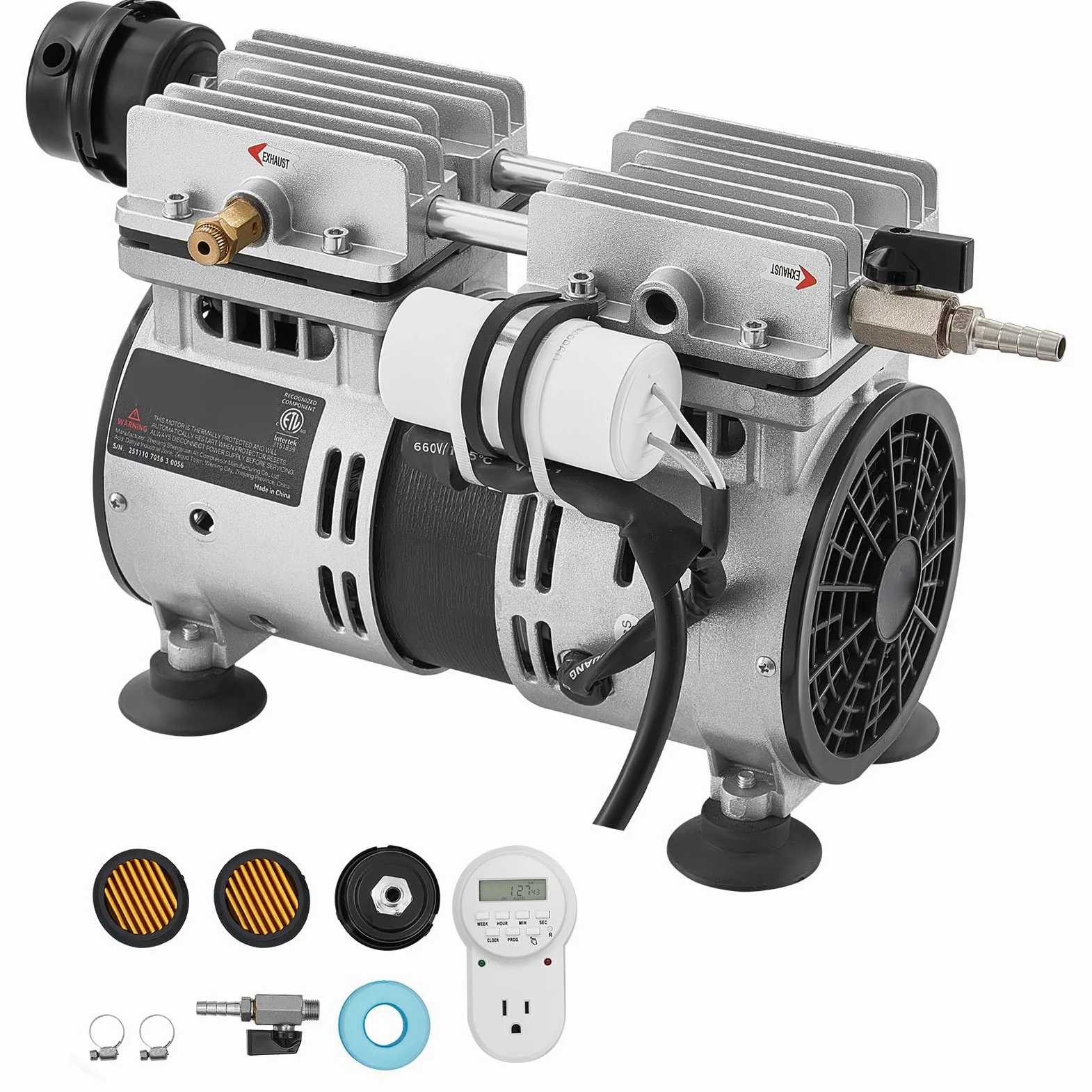 VEVOR Aérateur de Bassin 590 W Système d'Aération Lac jusqu'à 1,2 hectare Pompe à Air Étang Extérieure pour Circulation Oxygène en Eau Profonde, avec Protection Contre Surchauffe, Clapet Anti-retour