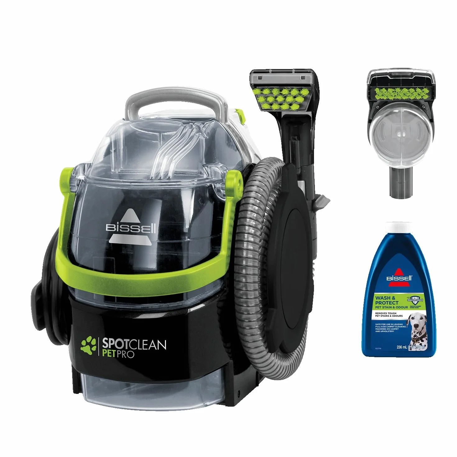 BISSELL SpotClean Pet Pro 15585, Shampouineuse Canapé 750W, Nettoyeur Tapis Moquettes Meubles Tissus Voiture