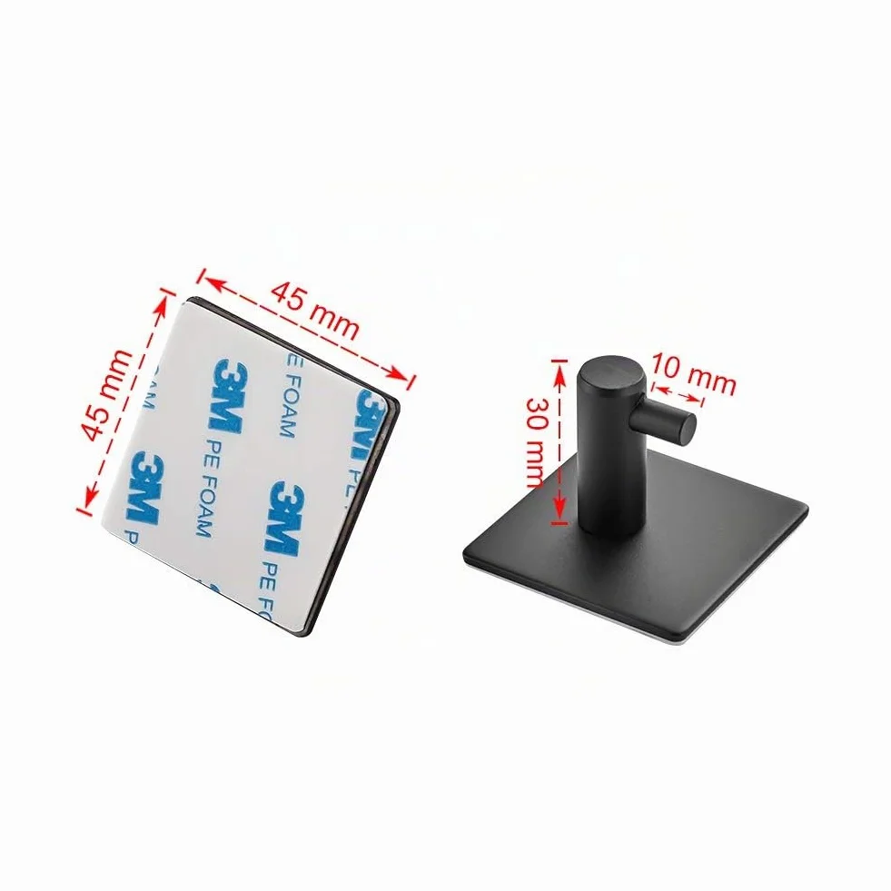 Ibergrif M34251B Crochet Adhésif 3M Mural Acier Inox Noir 4 Pièces