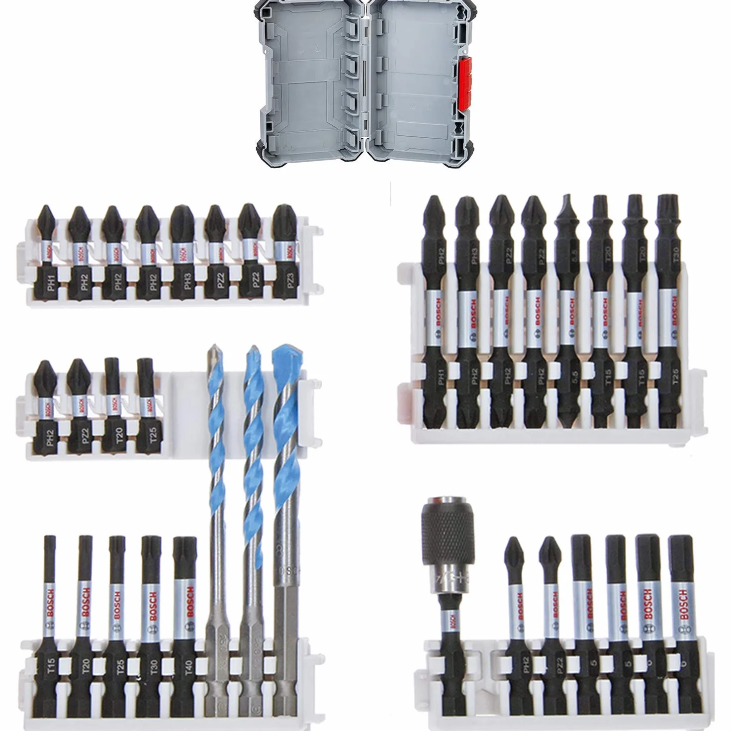 Bosco 35 pièces PRO Impact Mixed Set pour Béton 108 x 168 mm Professional Perceuses
