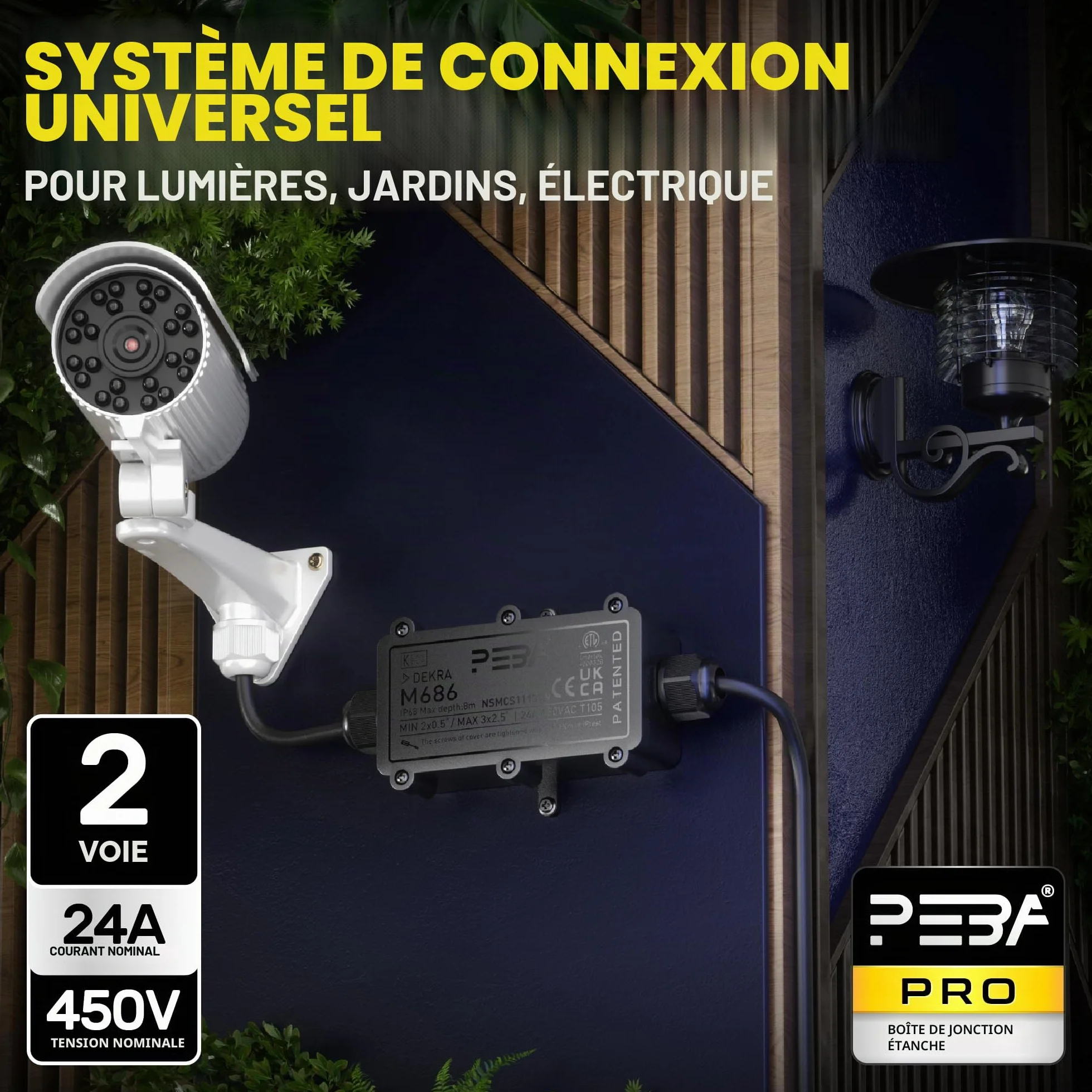 Boîte de dérivation étanche IP68 2 voies pour câble Ø 4-11mm