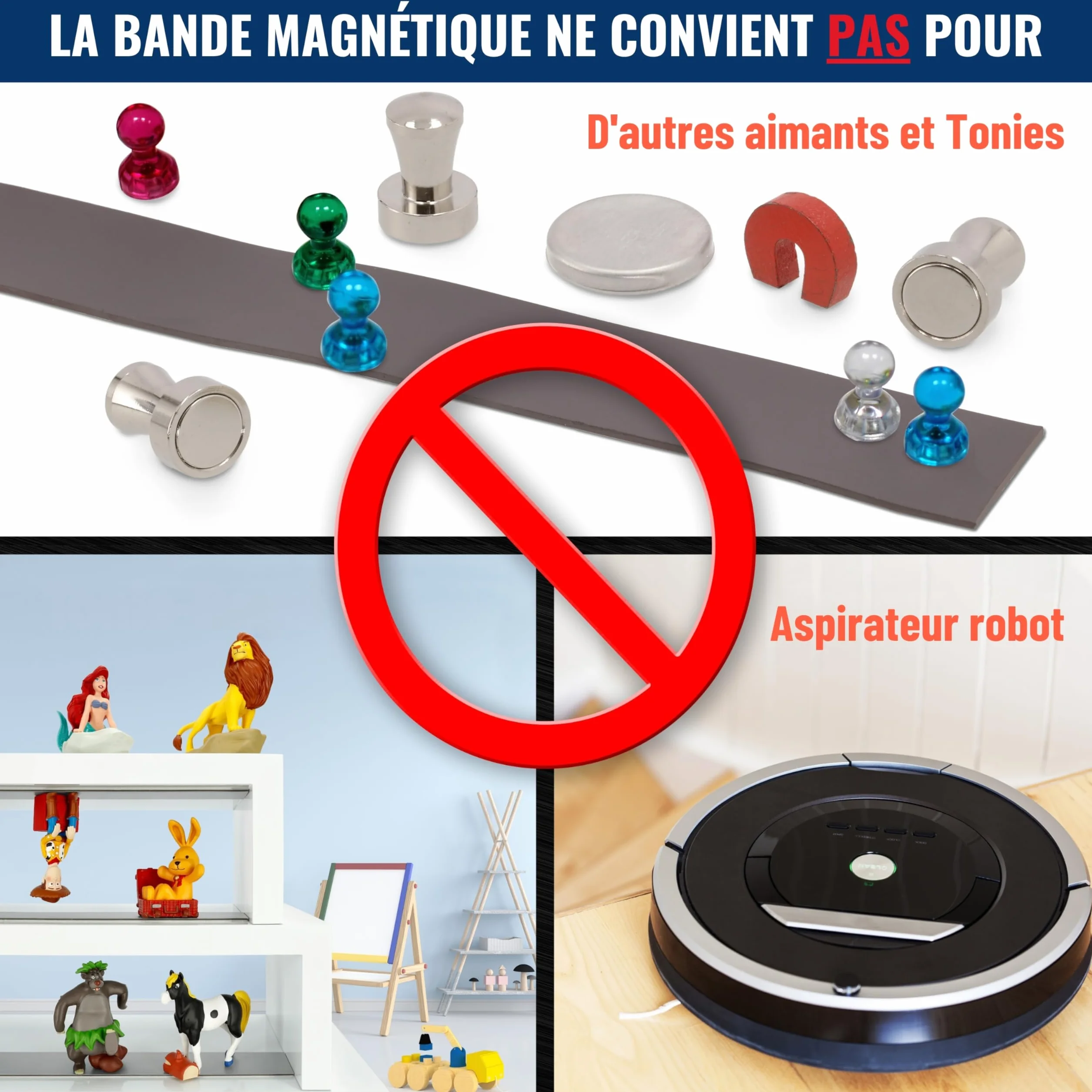 REORDA Dévidoire de Bande Magnétique Adhésive, Ruban Magnétique Autocollant 6 m