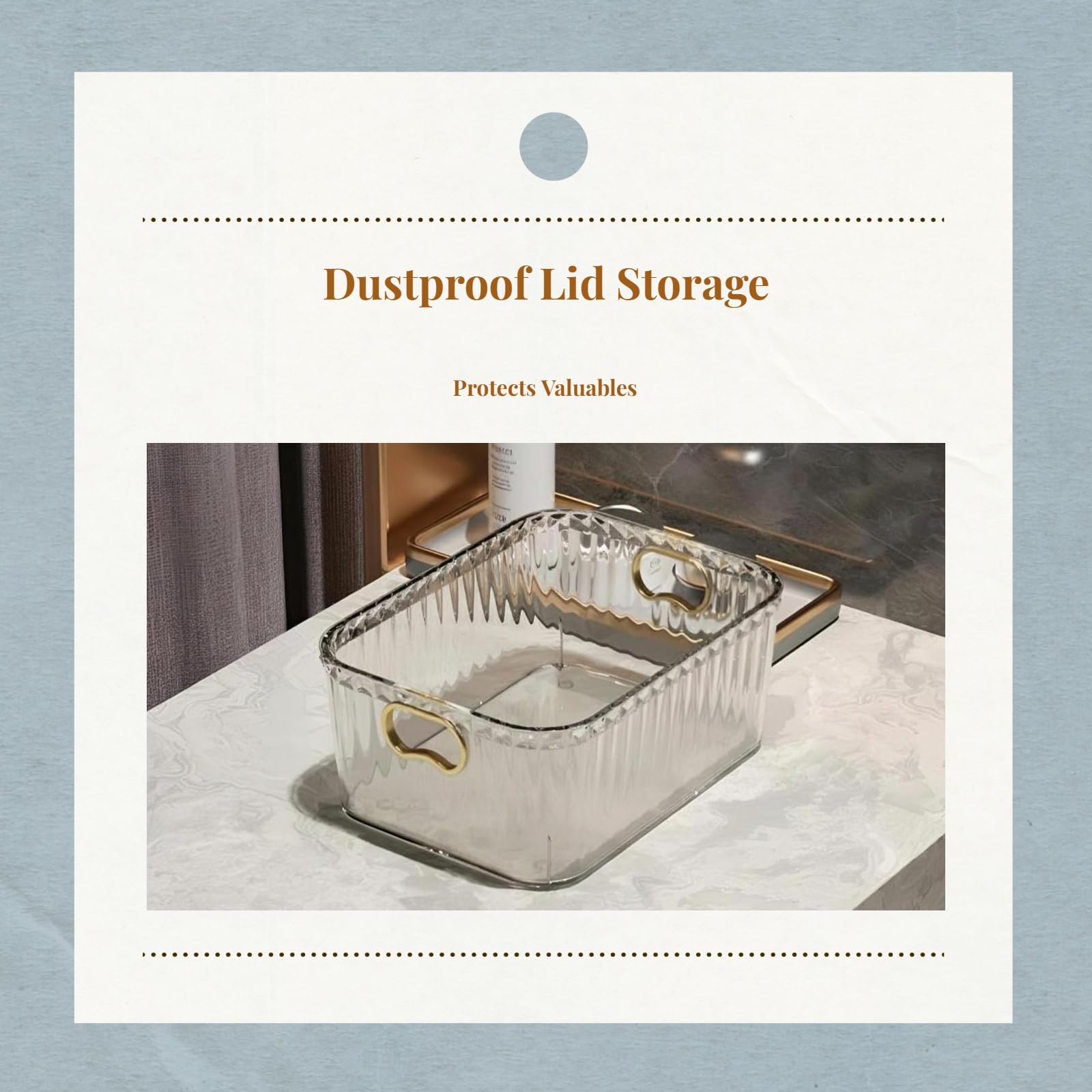Clear Acrylic Organizer Bin with Built-in Handles