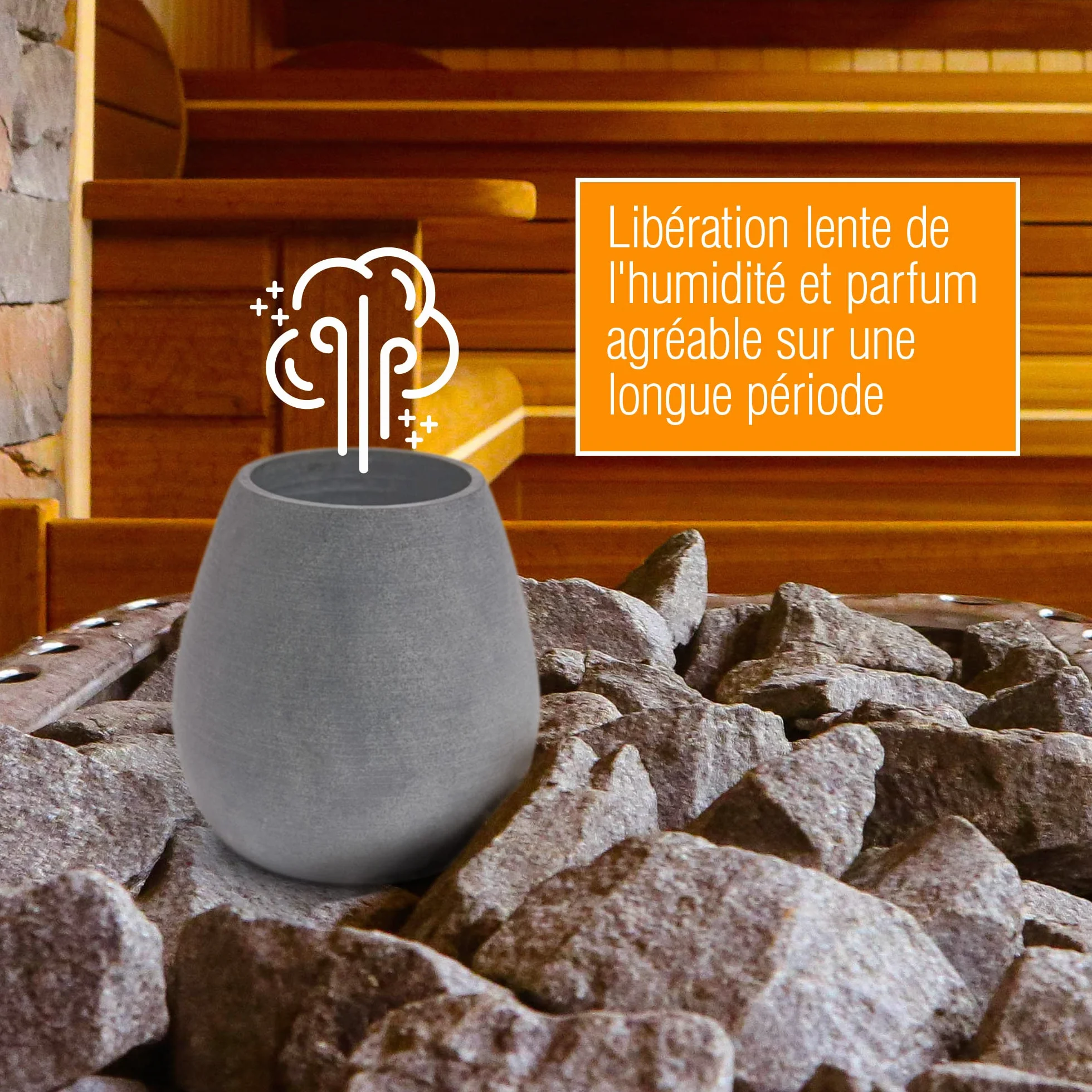 Œuf de sauna en stéatite naturelle - Bol aromatique pour infusions et cristaux de menthol
