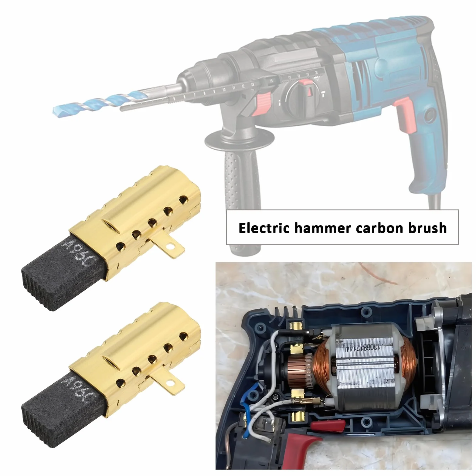Balais de Charbon de Moteur Compatible avec Bosch GBH 2-18 RE, PBH 2000 RE, Perceuse à Percussion