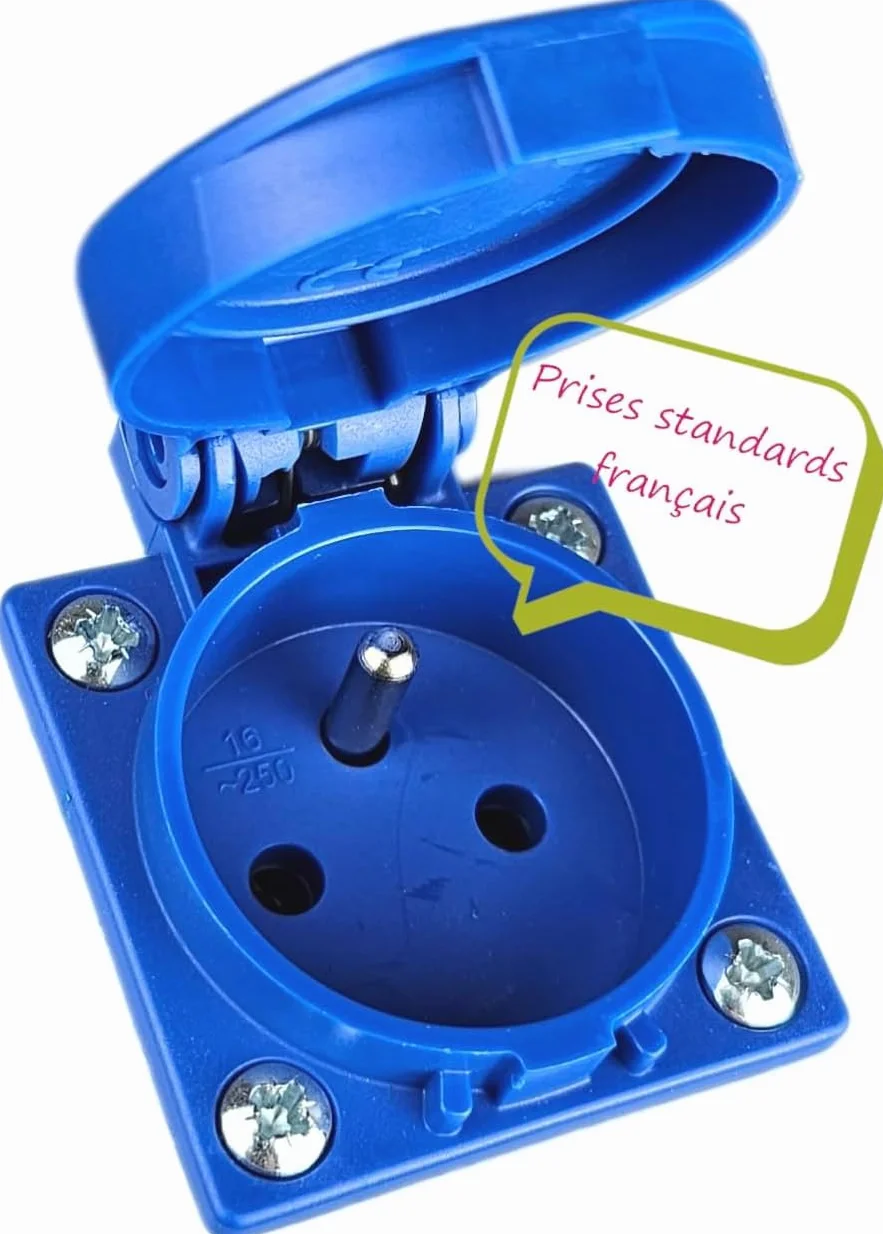 RoadEu Distributeur de courant 230V CEE 16A 3P 3 prises disjoncteur automatique 16A disjoncteur différentiel atelier
