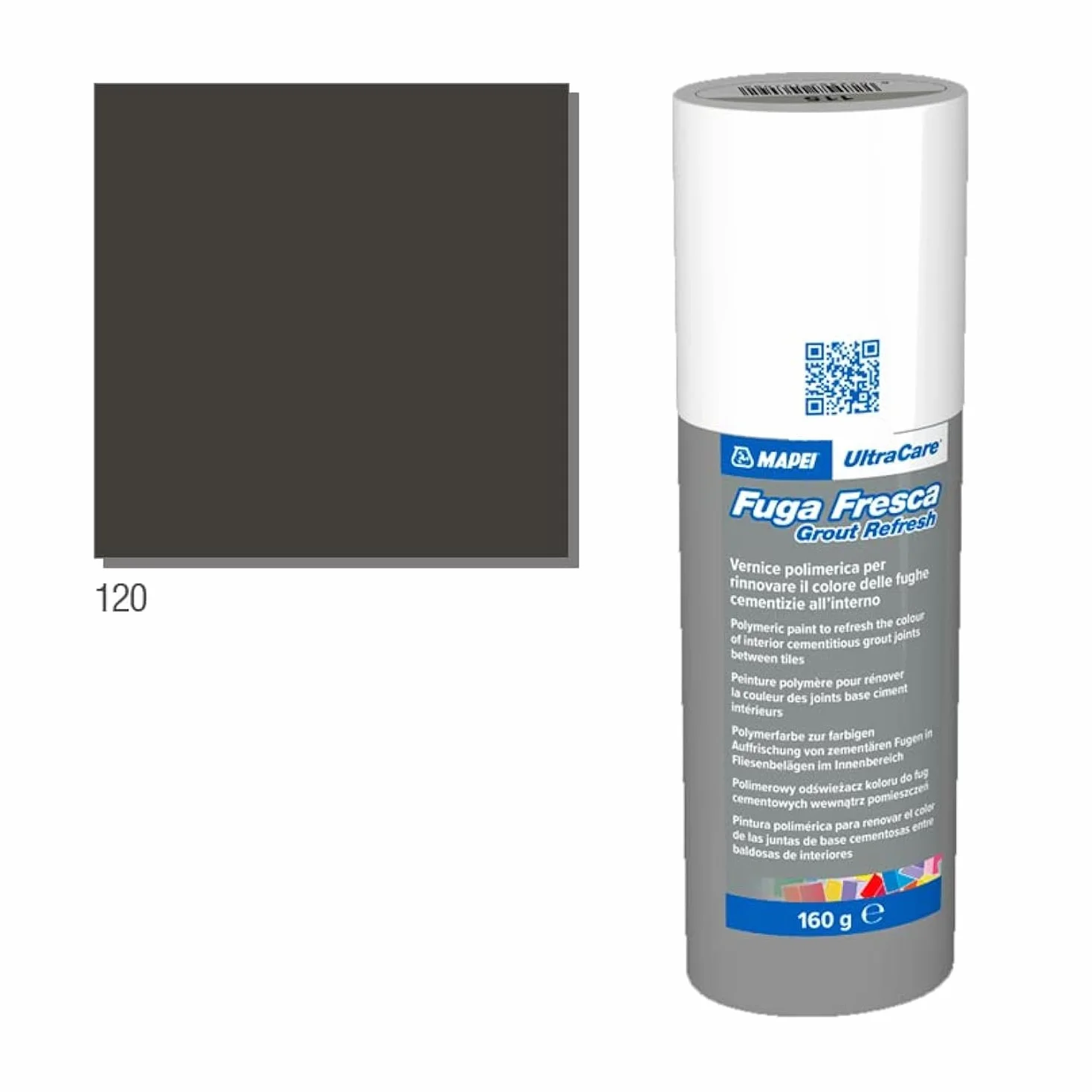 Mapei Ultracare Fuga Fresca 120 noir peinture polymère renouveler couleur fuites cimenties 160 g