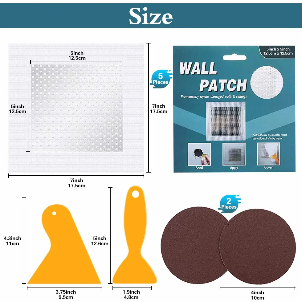 Patch de réparation pour cloison sèche 1,5 m x 1,5 m kit de réparation mural maillage mural aluminium