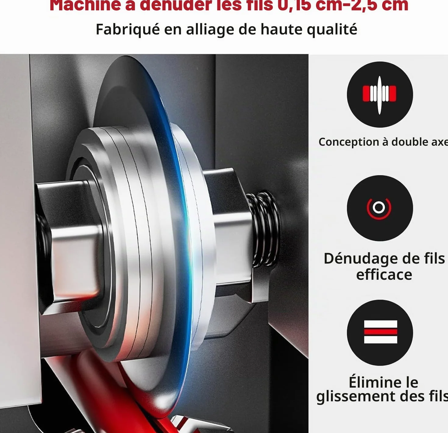 Denudeuse de Cable Electrique, Pince à Denuder 1-25 mm, Machine à Denuder le Cuivre