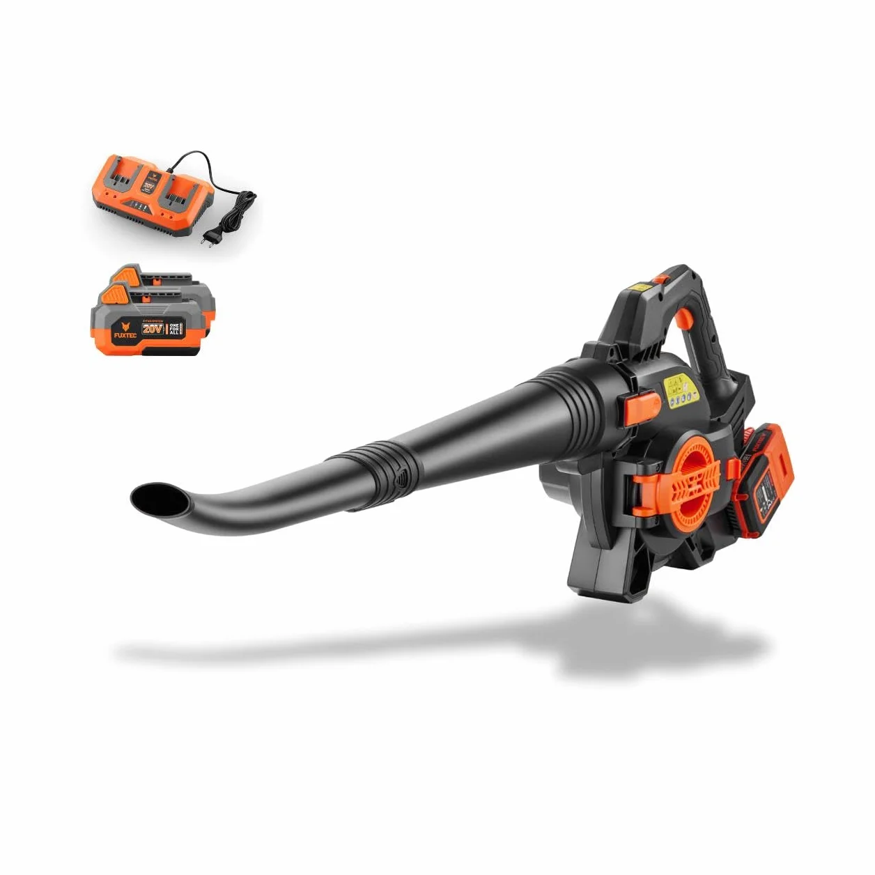 FUXTEC Souffleur aspirateur Batterie 40 V 2en1 FX-E2LBSSET avec 2 Batteries et Double Chargeur Sac de Collecte 685m³/h