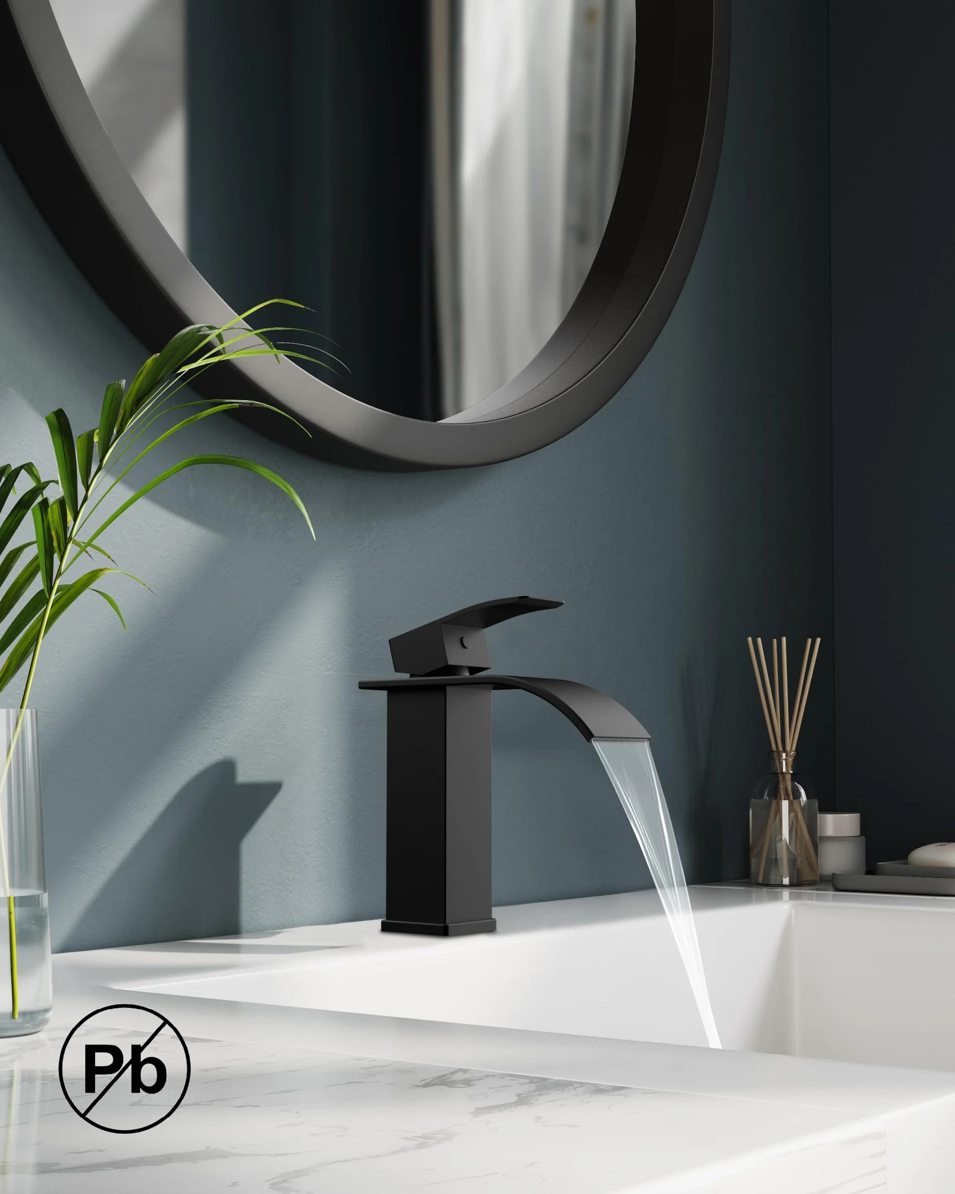 FORIOUS Robinet Salle de Bain Noir Mitigeur Lavabo Cascade 110 MM Économiseur Eau Énergie