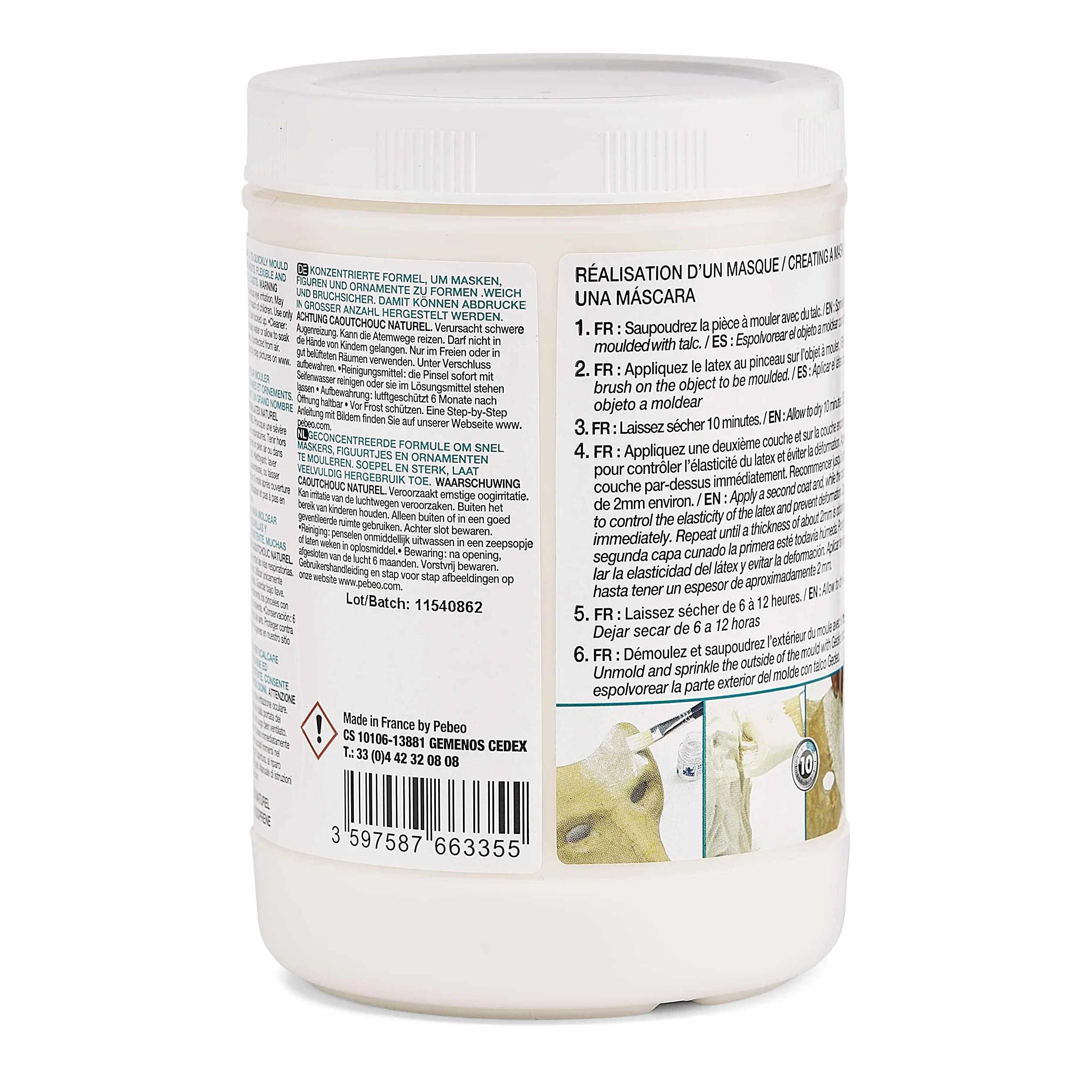 Pebeo Gedeo Latex à mouler 1 l Blanc