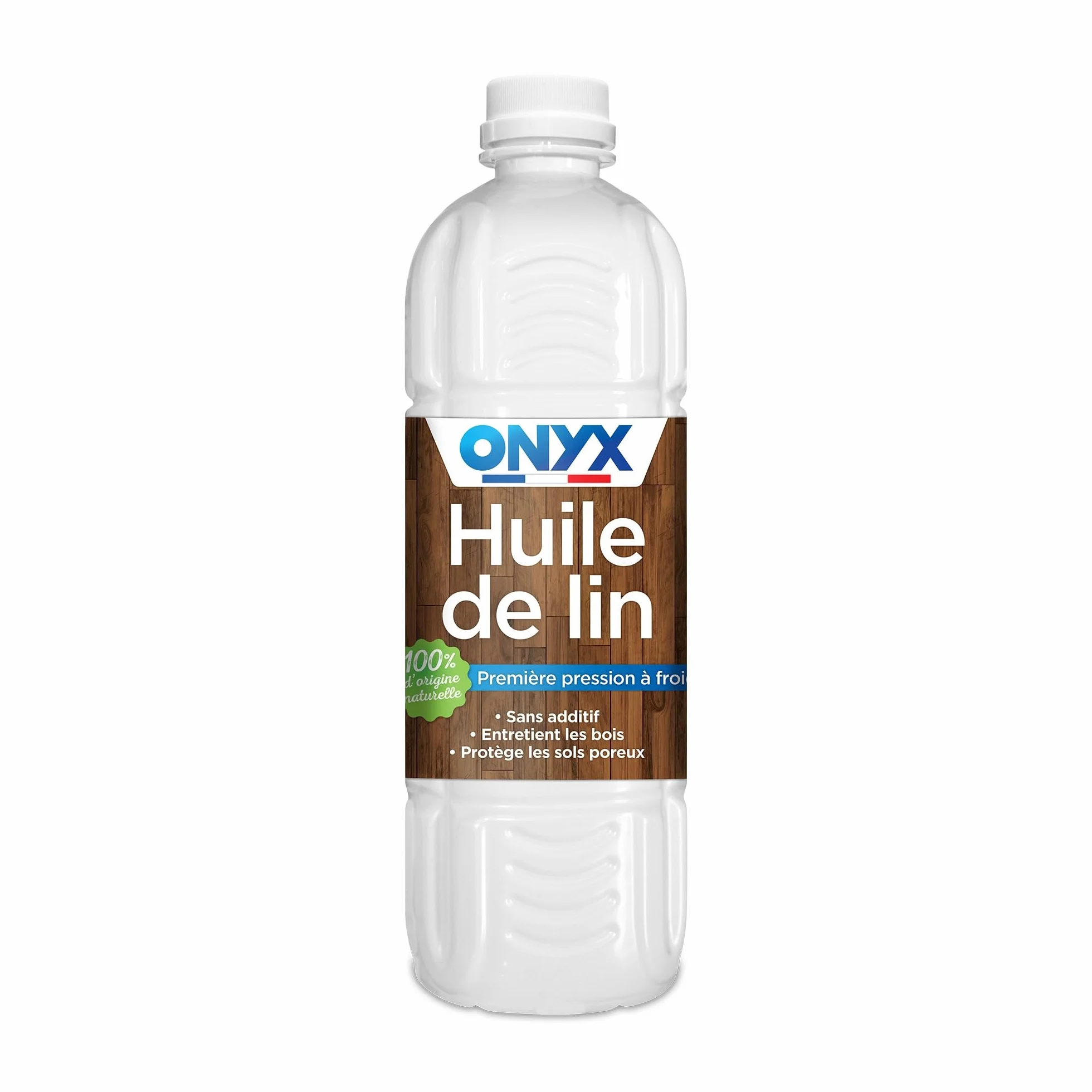 Huile de Lin pour Bois 100% Graines de Lin 1L Protection Rénovation Entretien Extérieurs Sols Poreux Fabrication Française