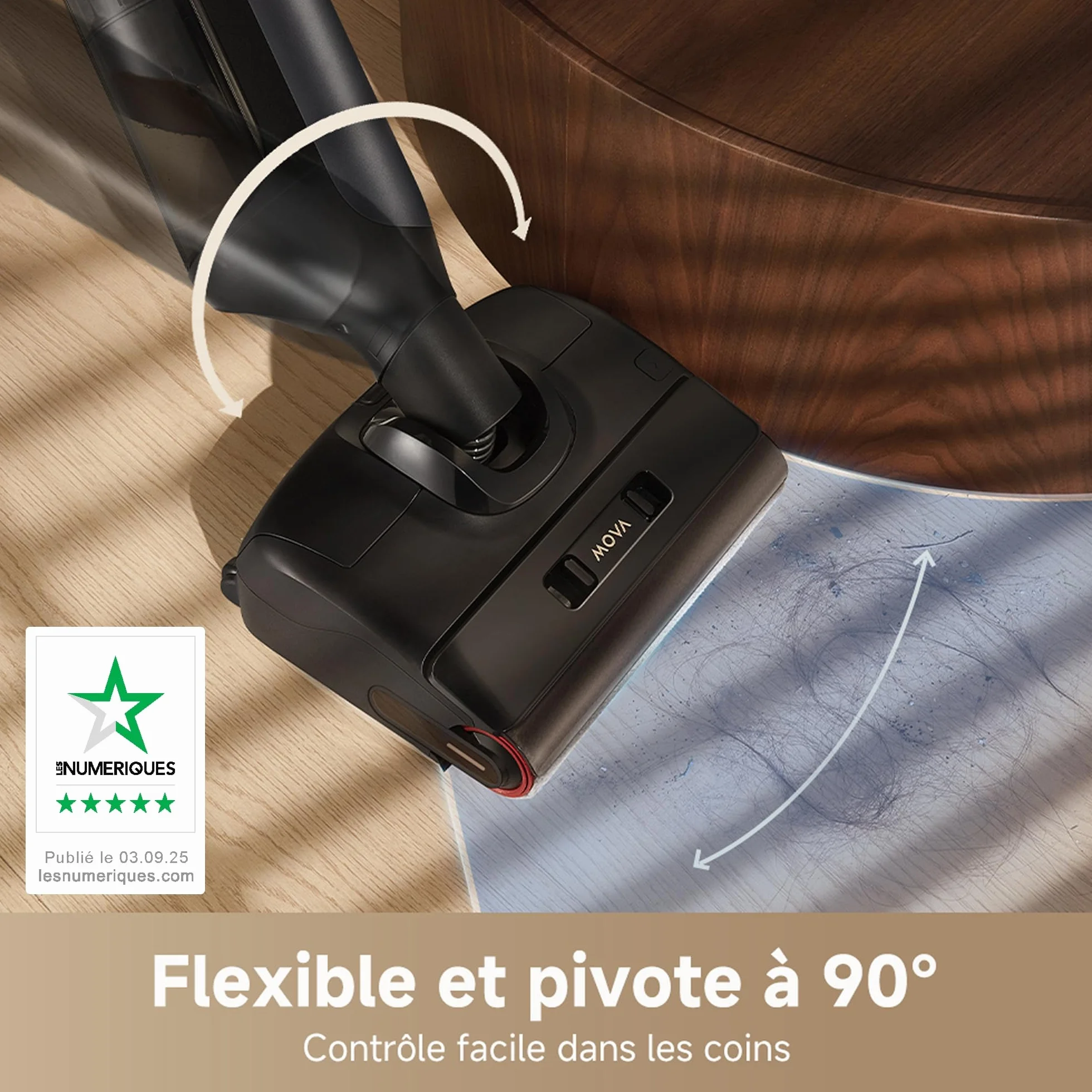 Mova M10 Aspirateur eau et poussière 18kPa 0,9 kg 180° 90° anti-anchevêtrement