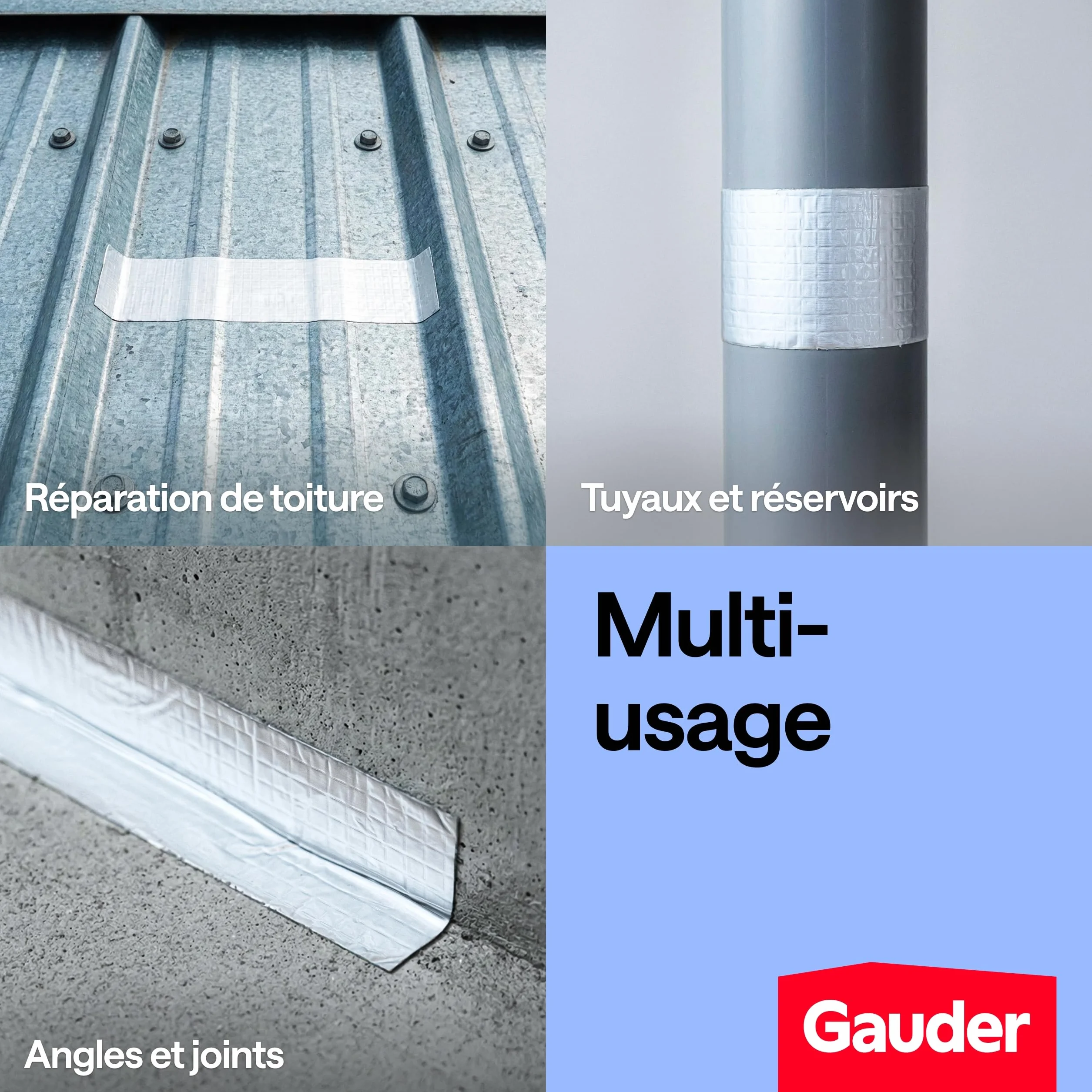 GAUDER Bande Butyle étanche adhésive 50 mm x 5 m pour toit, gouttière et camping-car