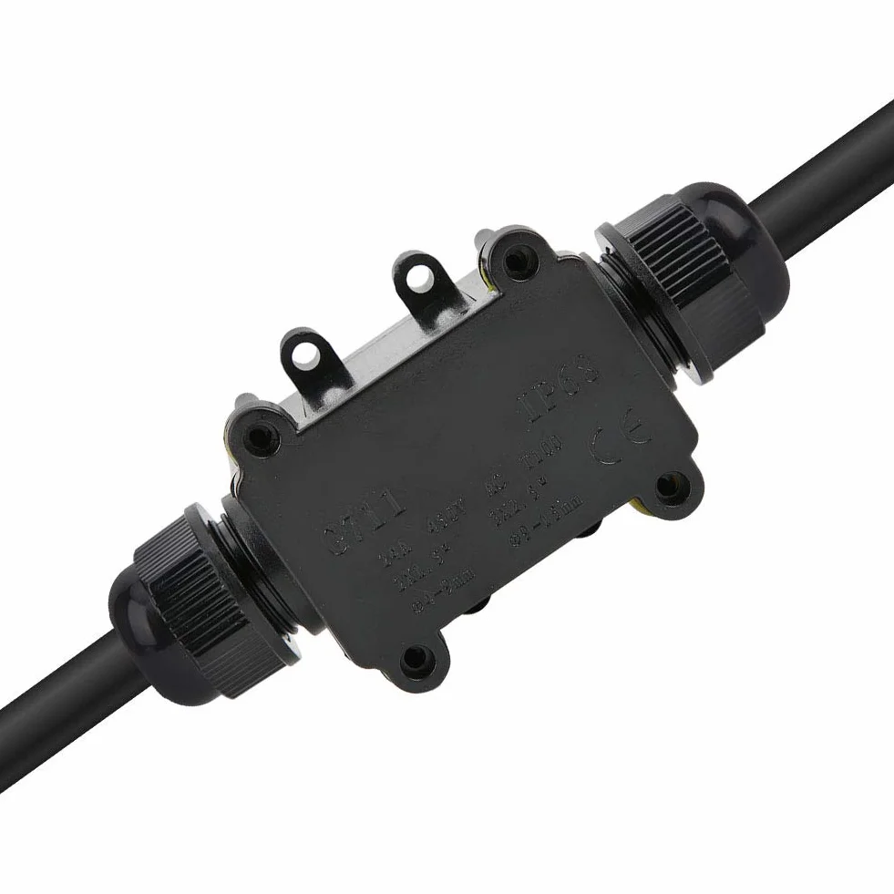 Boîte De Jonction IP68 2 Voies Extérieur étanche Connecteur Protection Ligne Câble Souterrain