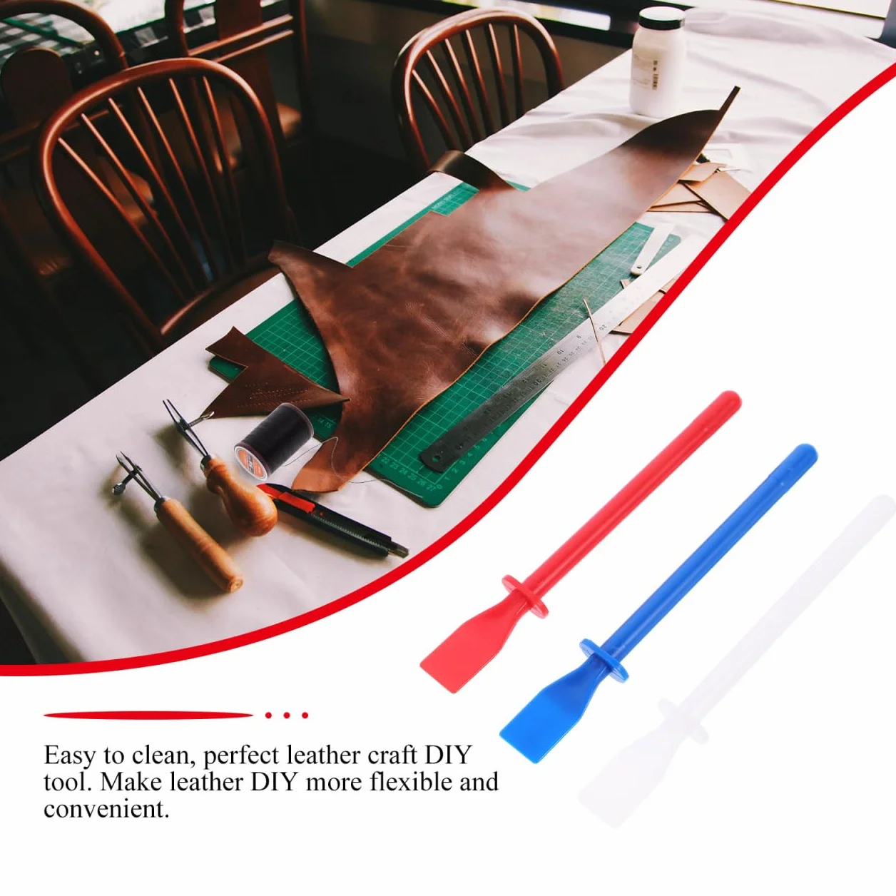 DOITOOL Lot De 6 Épandeurs De Colle Et Spatules Pour Bricolage Maroquinerie Outil De Peinture