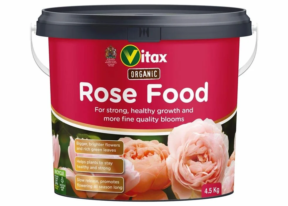 Vitax Nourriture biologique pour rose, mélange nutritif spécialement conçu à libération lente, 100 % biologique, pour des feuilles saines et des fleurs plus grandes - 4,5 kg