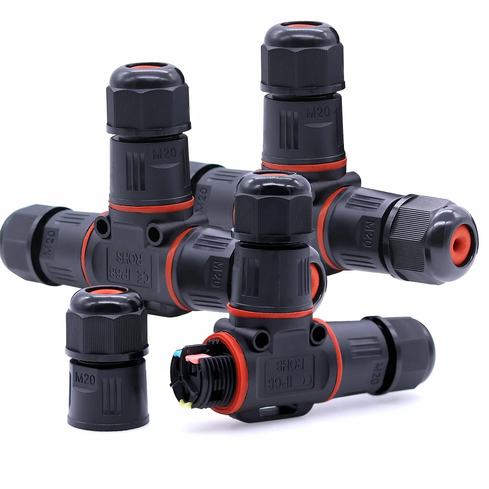 Connecteur Electrique Etanche IP68 Boîte de Jonction 3 Voies pour Ø3-12 mm Câble