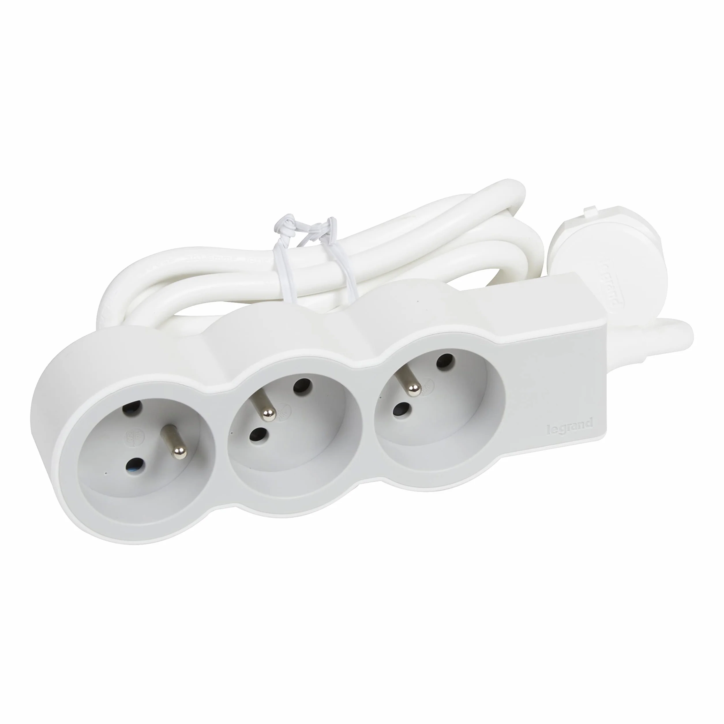 Legrand Rallonge multiprise extra-plate 3 prises terre 1,5m blanc gris clair