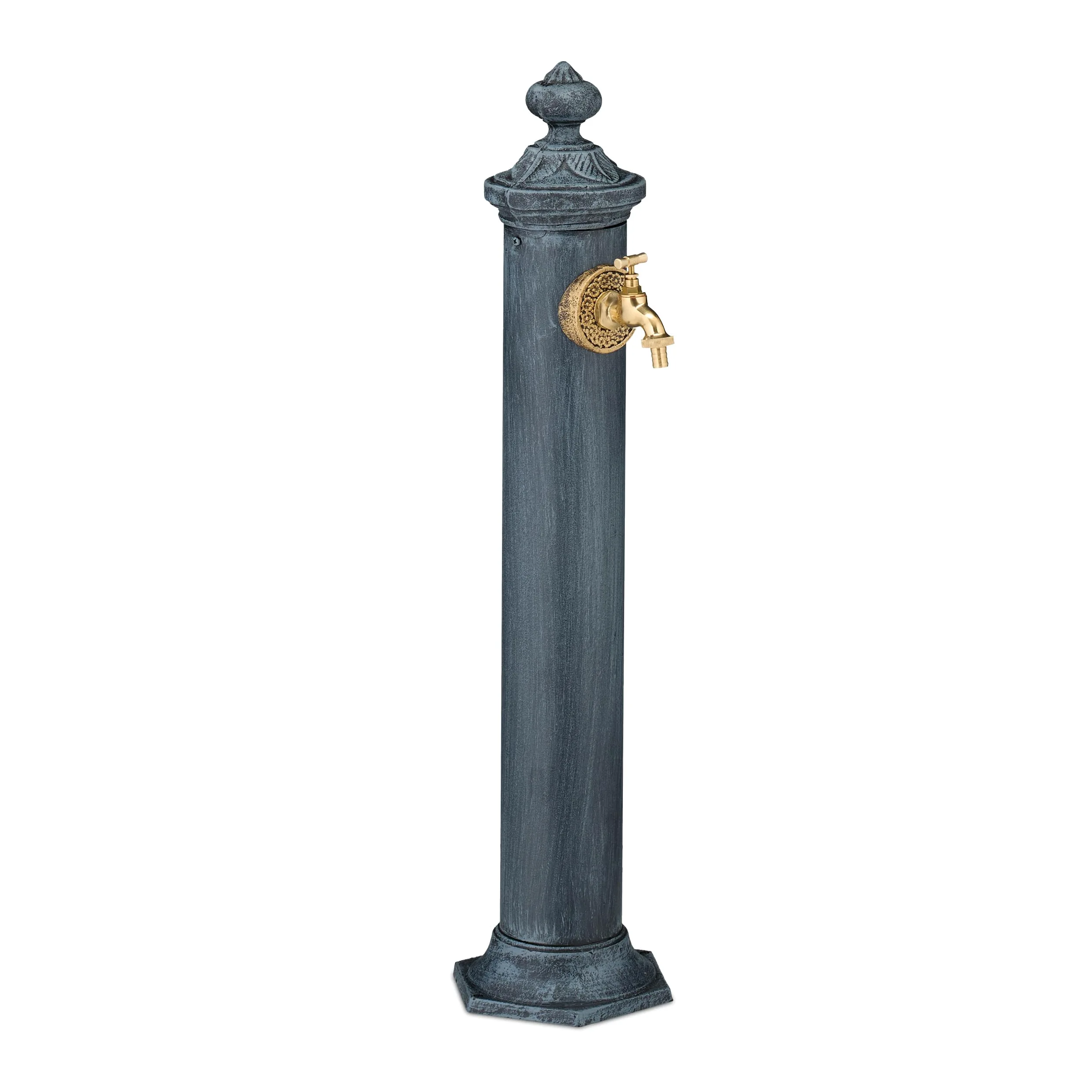 Relaxdays Fontaine extérieure de Jardin, Design Antique, pour Le Jardin ou la terrasse, HLP 84x21,5x27 cm, Gris