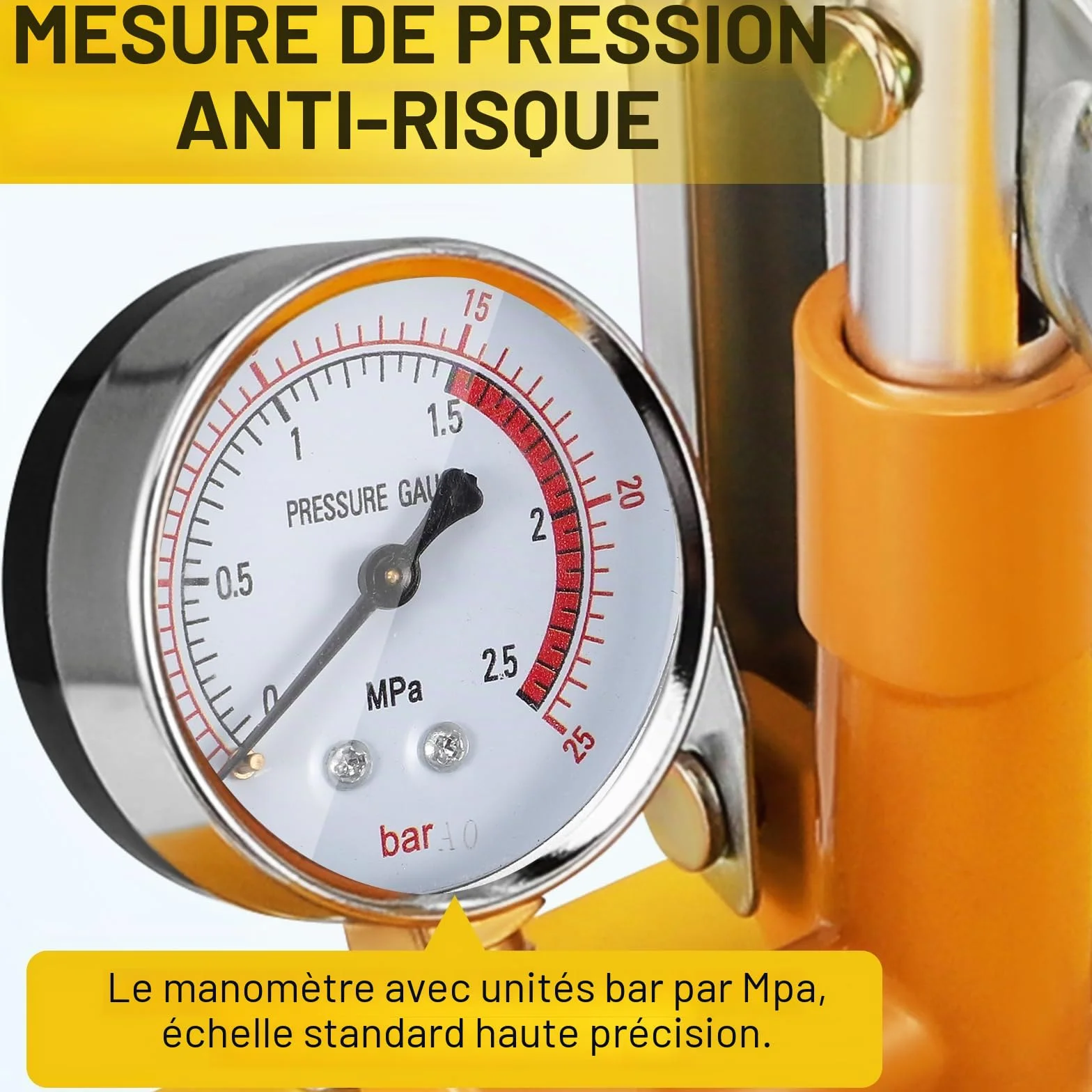 Pompe À Pression Manuelle 2,5 MPa 25 Bar Volume Réservoir Eau 5 L Solaire Hydraulique