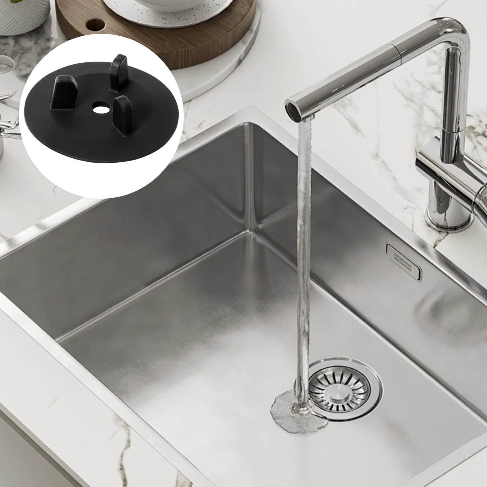 Joints de Rechange pour Siphon Atlant et Domsjö 55mm - 3 Pièces Noir
