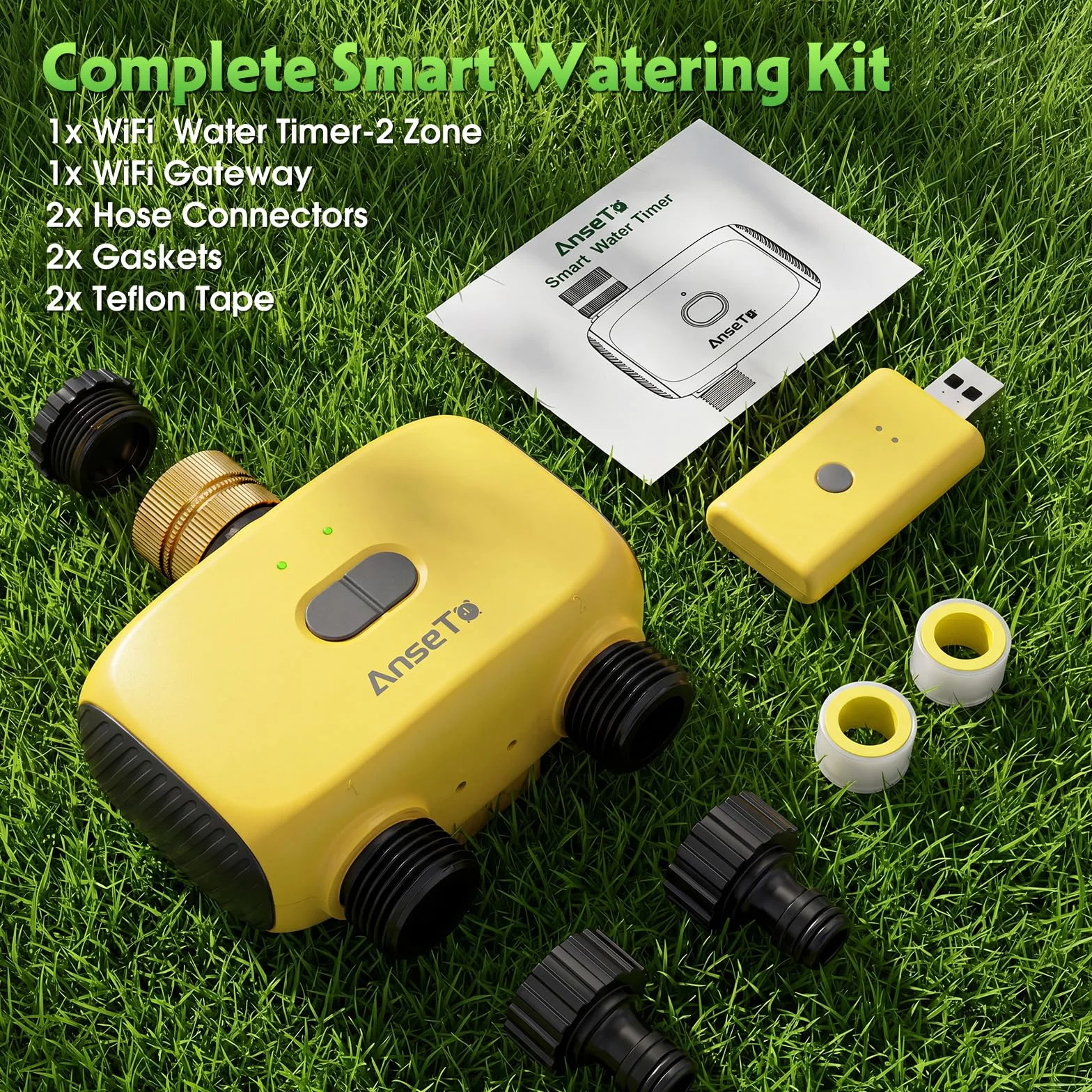 Programmateur Arrosage Automatique WiFi 2 Sorties Jardin Irrigation Intelligent Hub