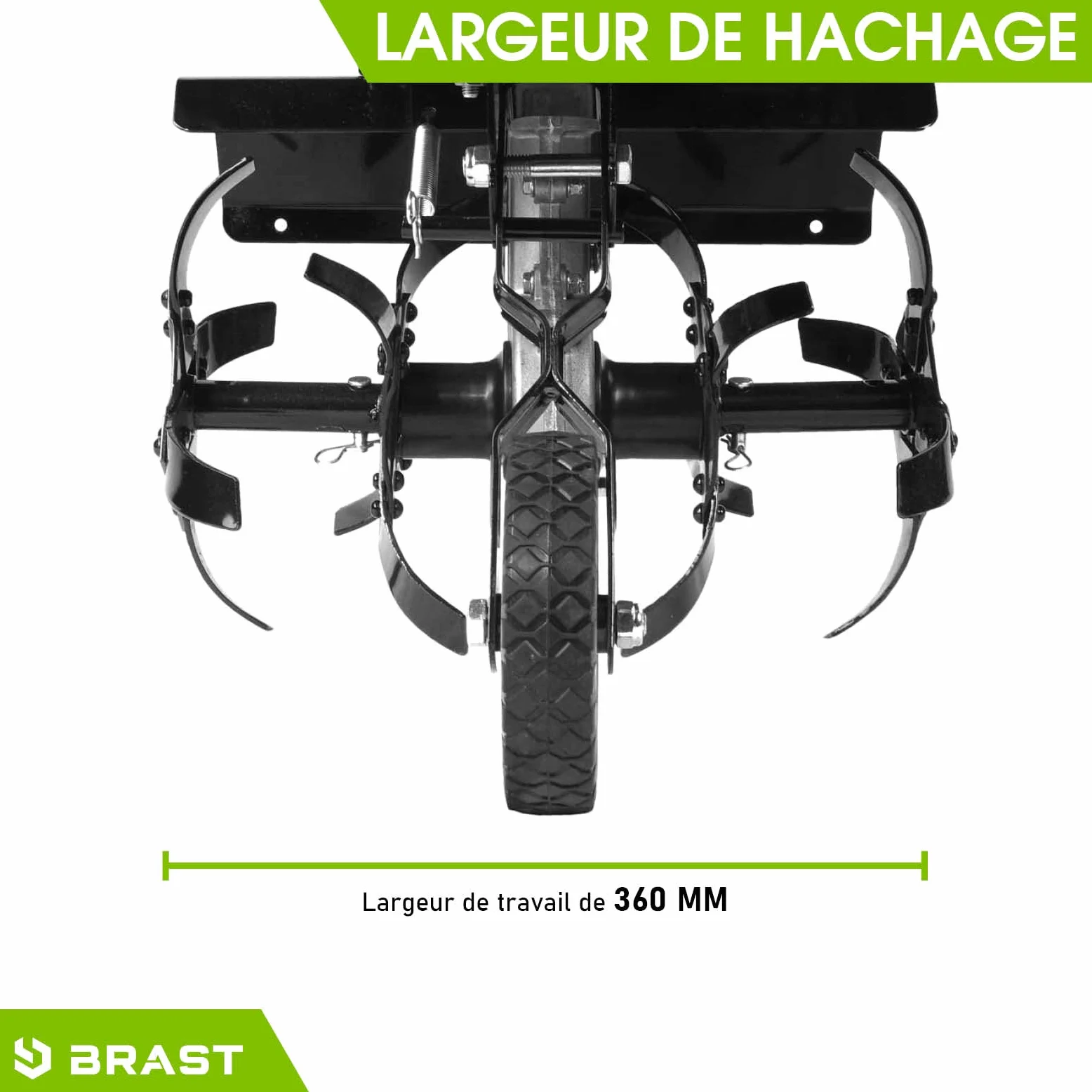 BRAST motobineuse thermique 176ccm 6CV 4,4kW largeur 36cm, profondeur 17,5-30cm 4 fraises autoconduite commutable vitesse nominale 3 600 tr/min motoculteur thermique 4 temps