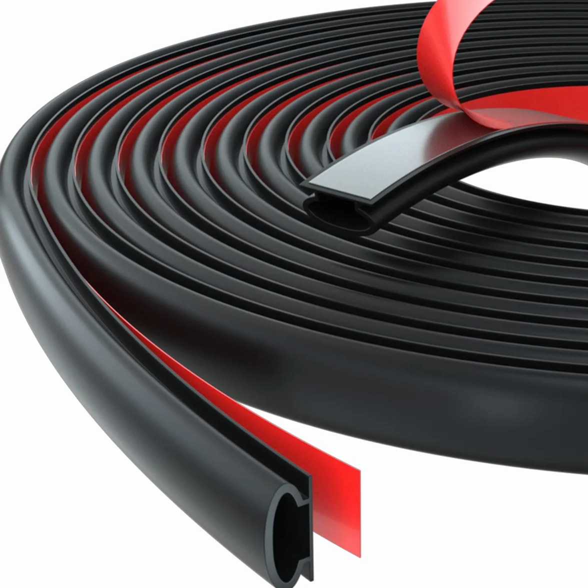 Joint Porte Fenêtre Isolant Froid Phonique Caoutchouc Autocollant PVC 6M Noir