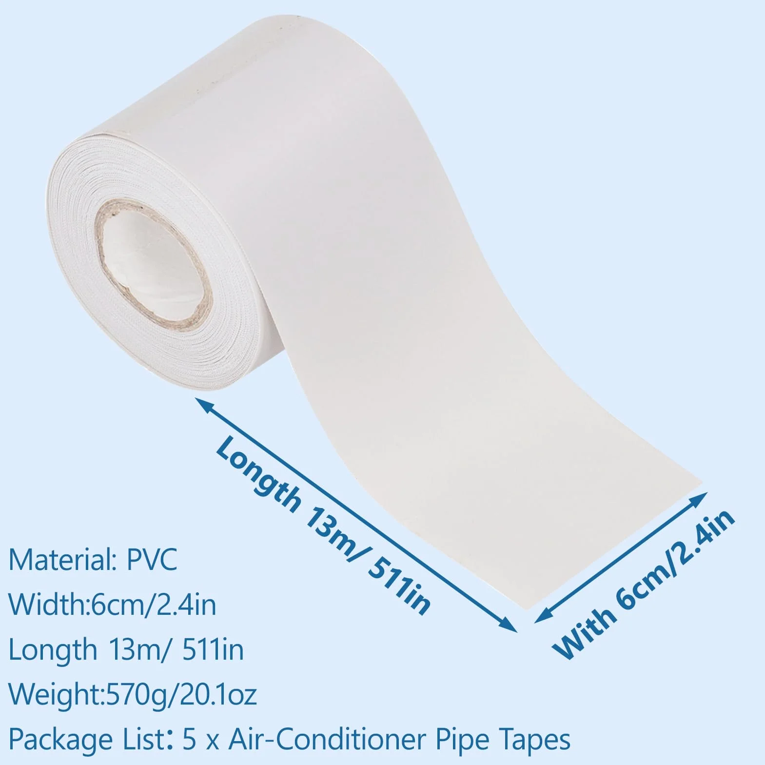 Ruban Isolant PVC Climatiseur Résistant Huile 6 cm Gris