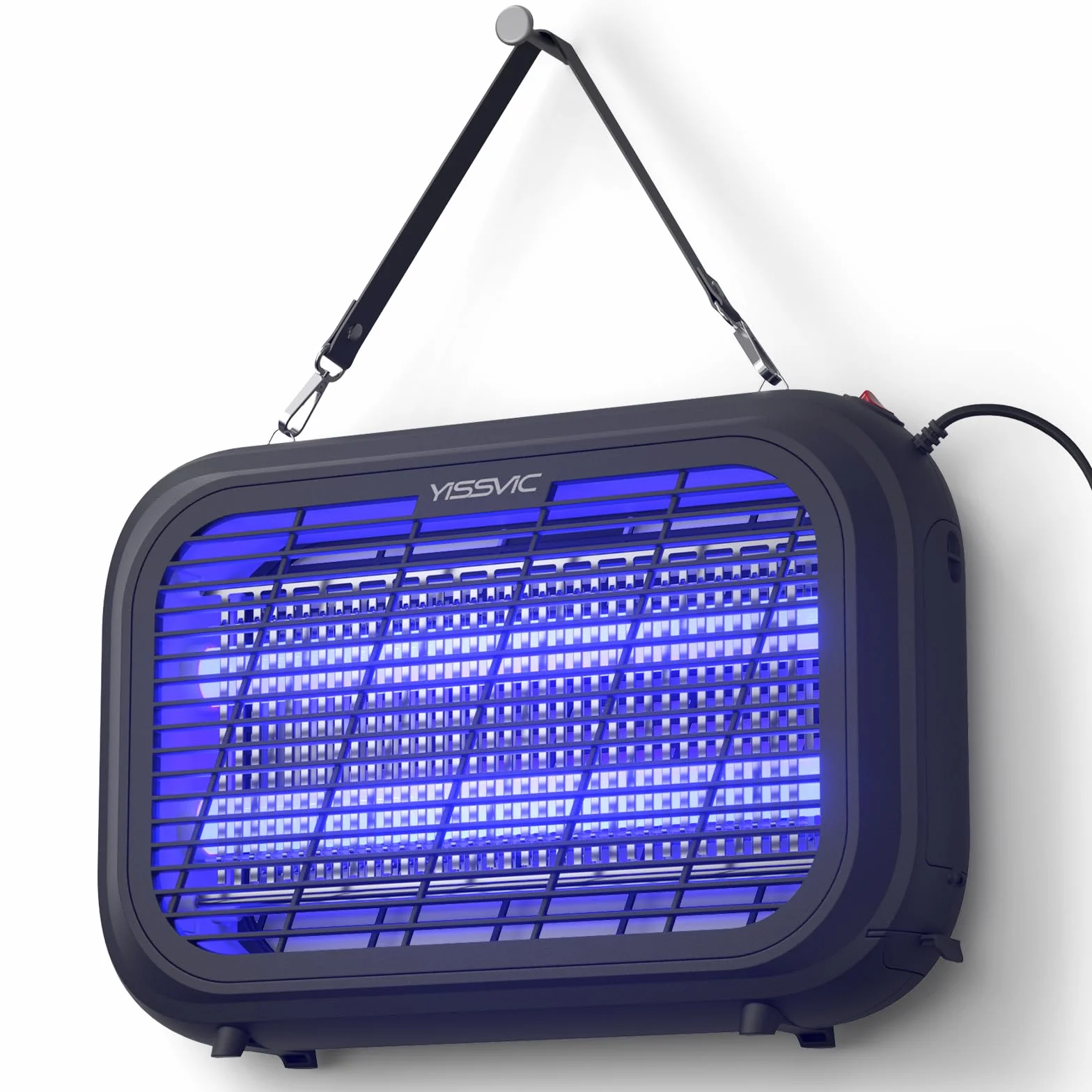 YISSVIC Lampe Anti Moustique Intérieur 4300V 20W Tue Mouche avec 2 Grilles Électrique Destructeur Anti Insectes, Noir