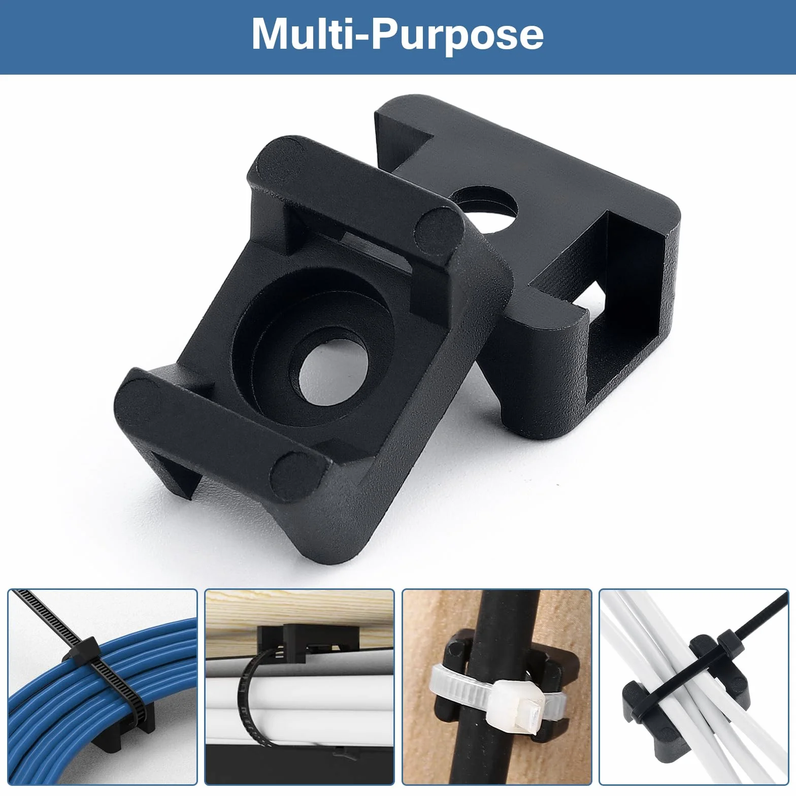 Attache de câble noir 150PCS supports 23mmx16mm type selle support de base