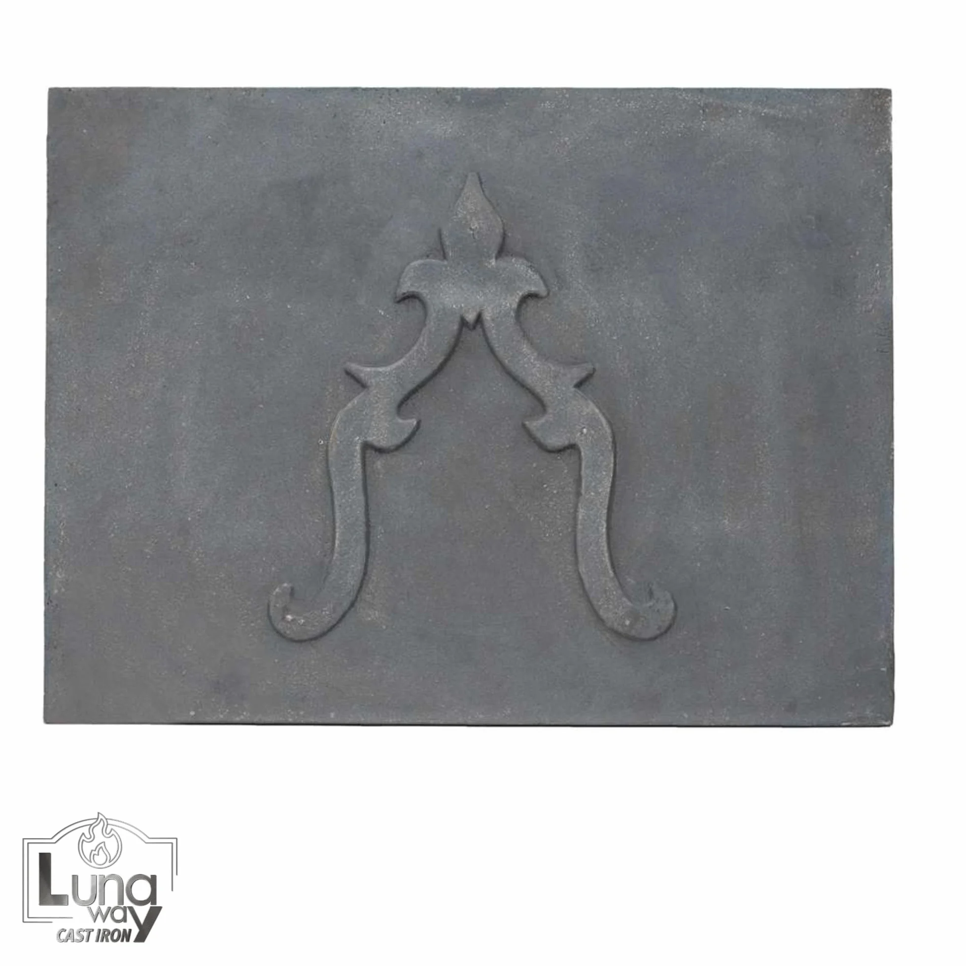Plaque décorée Lys en Fonte pour revêtement de cheminée 80 x 60 cm Èp. 1,2 cm
