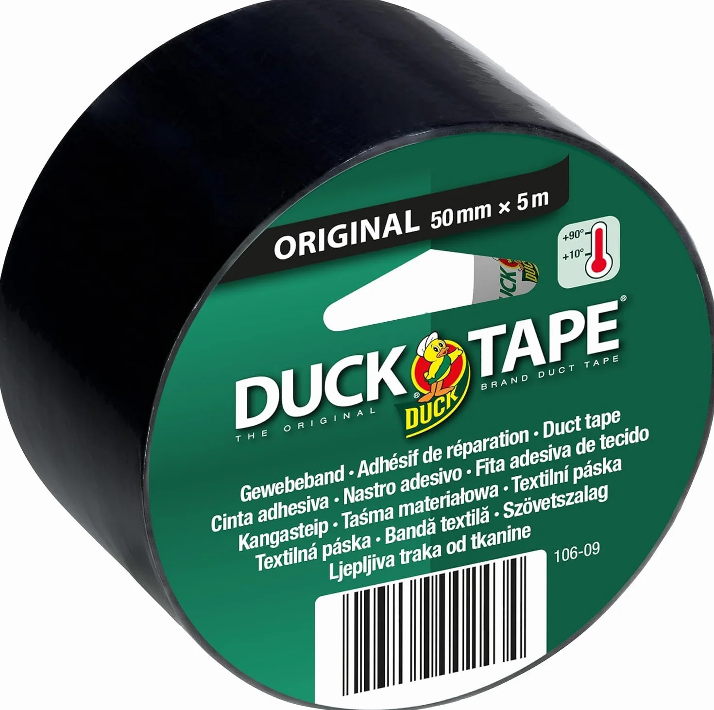 Ducktape 106-09 Bande de tissu 50 mm x 5 m Noir