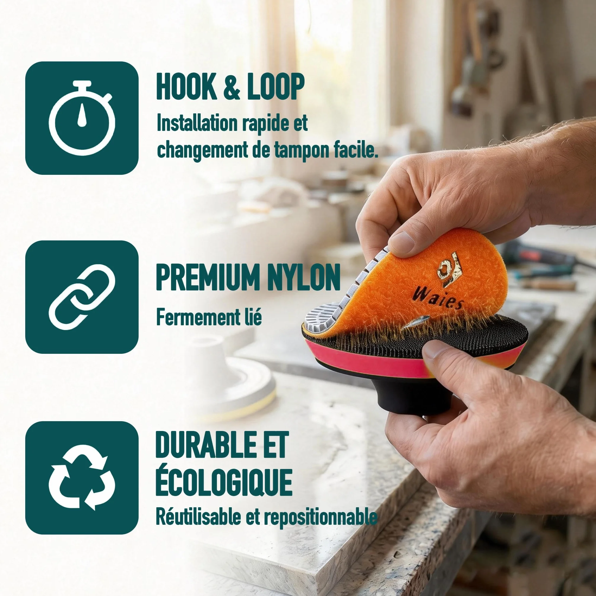 Disques à Polir Diamant 4 Pouces 100mm M14 Grains 50-10000 pour Béton Granit Marbre
