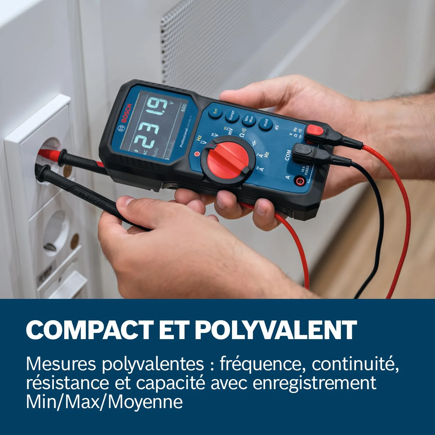 Bosch Professional Multimètre Numérique GDM 600-15 True RMS LCD Inversé Mesure Fréquence Continuité Résistance Capacité