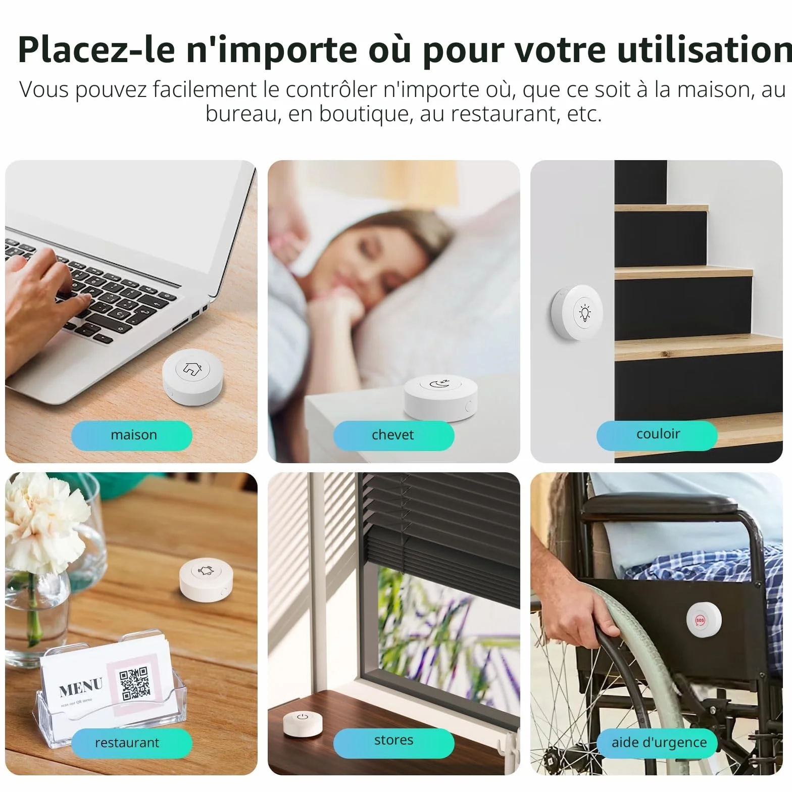SONOFF SNZB-01P Interrupteur sans Fil ZigBee 3.0, Contrôle Pression Simple/Double/Longue, Compatible Alexa/Smartthings/IFTTT