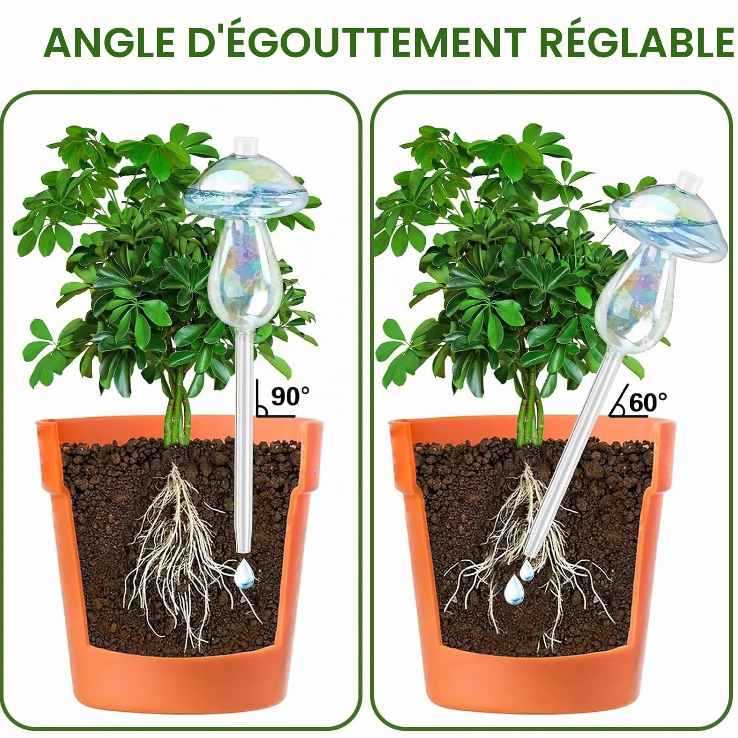 4 Pièces Boules d'Irrigation pour Plantes, Champignon Boules d'Irrigation pour Plantes,Bulbes d’Arrosage Automatique Dispositif D'irrigation, Boules d'arrosage pour Plantes d'intérieur et d'extérieur