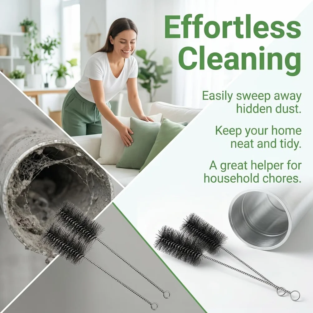Brosse Métallique 40mm Acier Inoxydable Kit Ramonage Flexible pour Nettoyage Conduits Fumée Chaudière Poêle Granulés