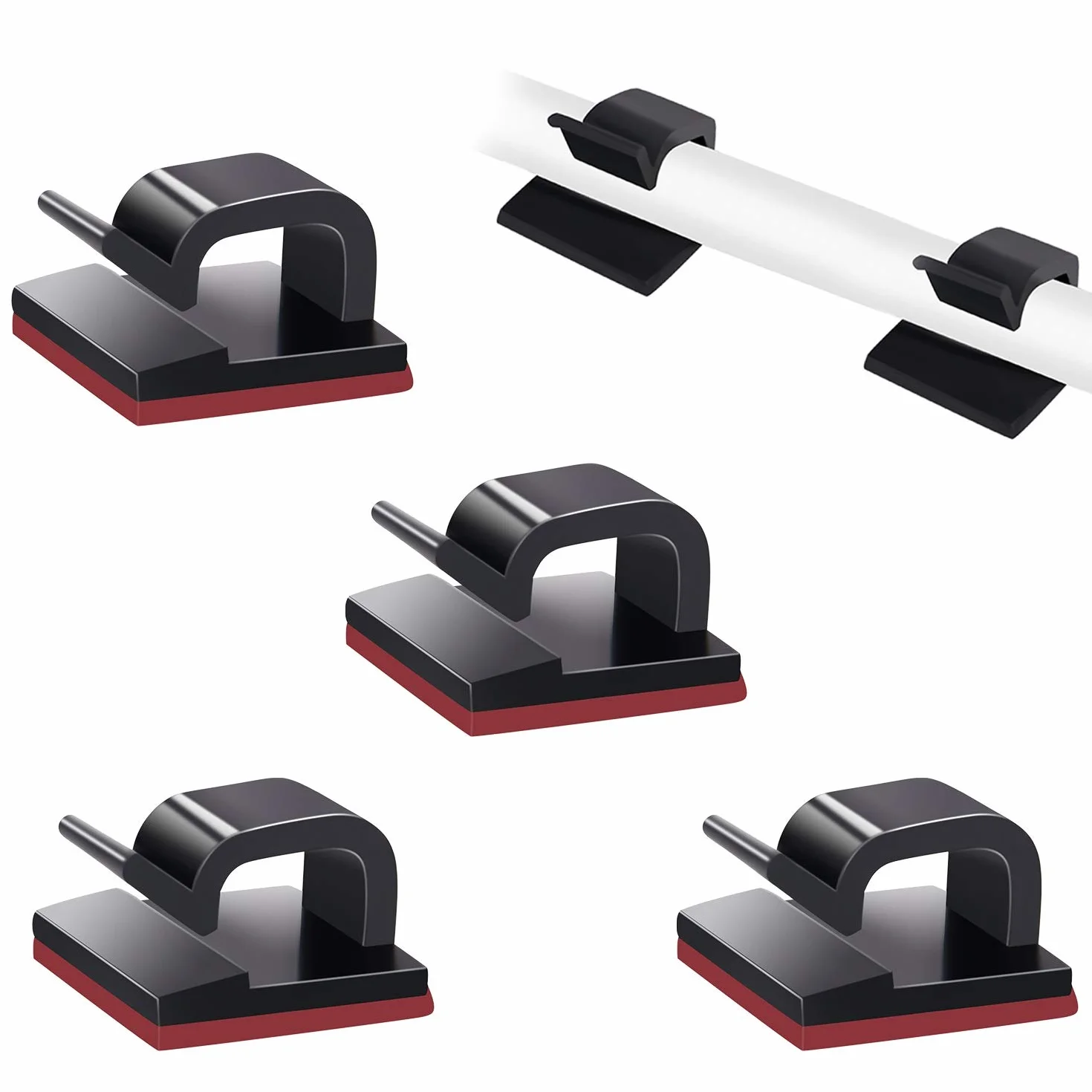 SOULWIT® Lot de 50 Clips de Gestion de câbles Auto-adhésifs