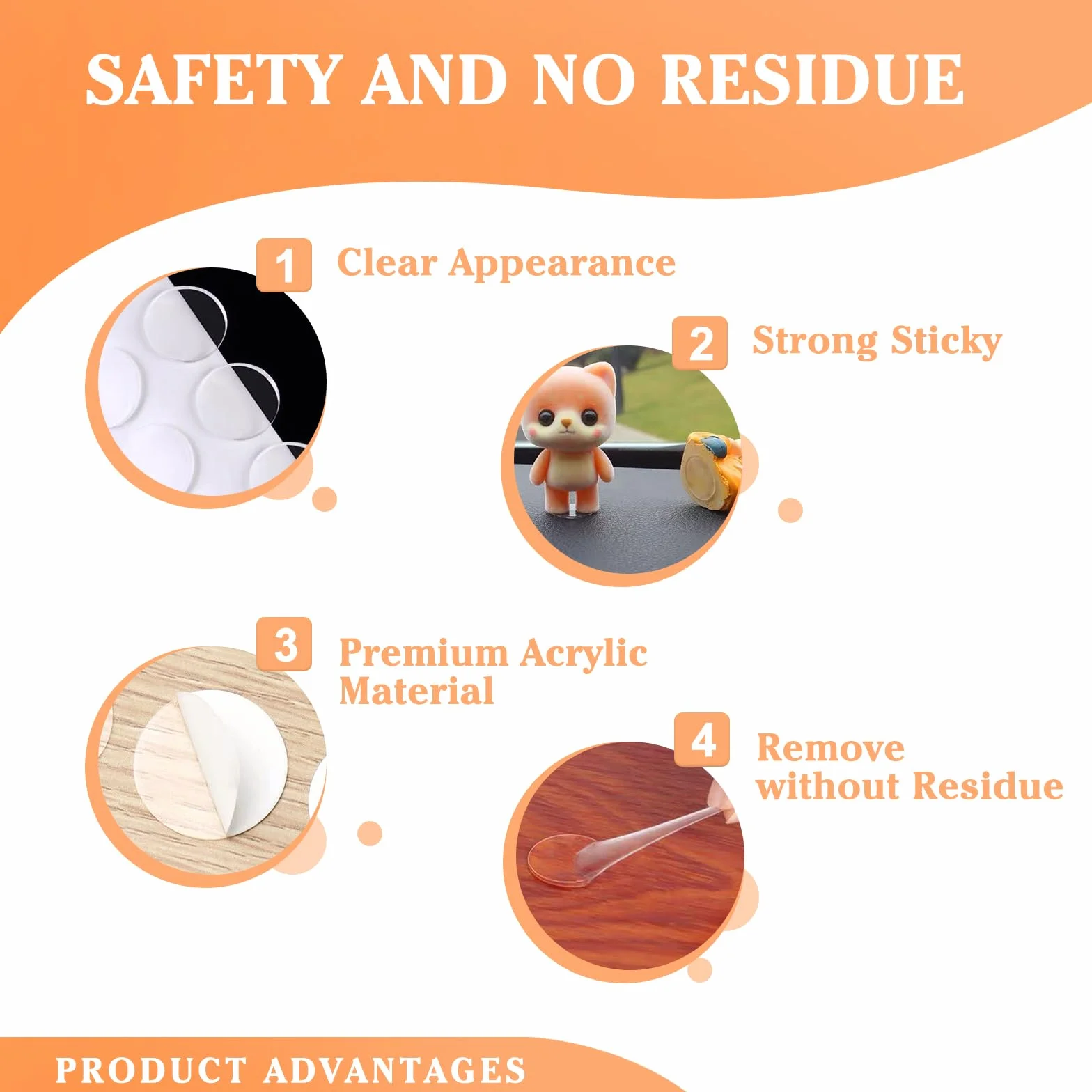 600 Pièces Autocollant Adhésif Amovible Double Face Transparent Sans Trace 10mm pour Décorations Fête Bricolage Maison