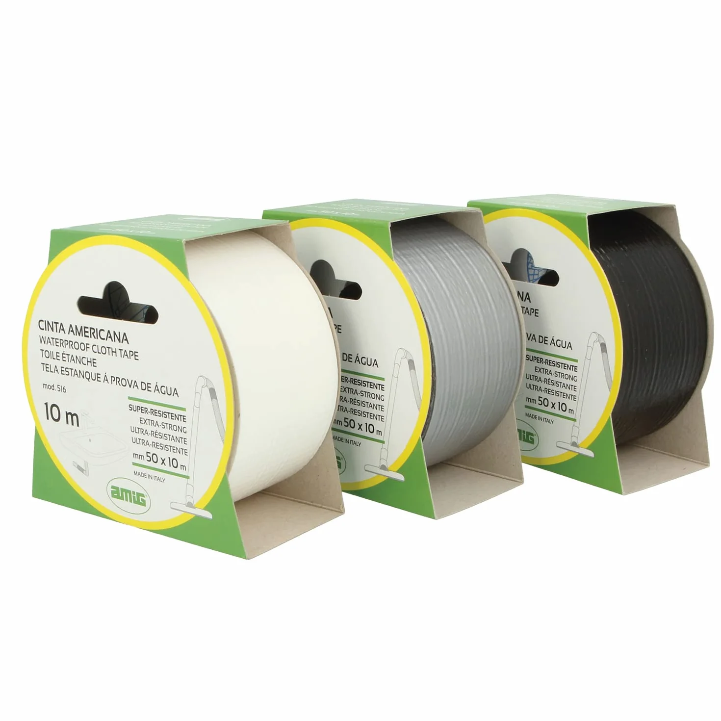 Amig Modèle 516 ruban adhésif blanc 50 mm x 25 m PVC