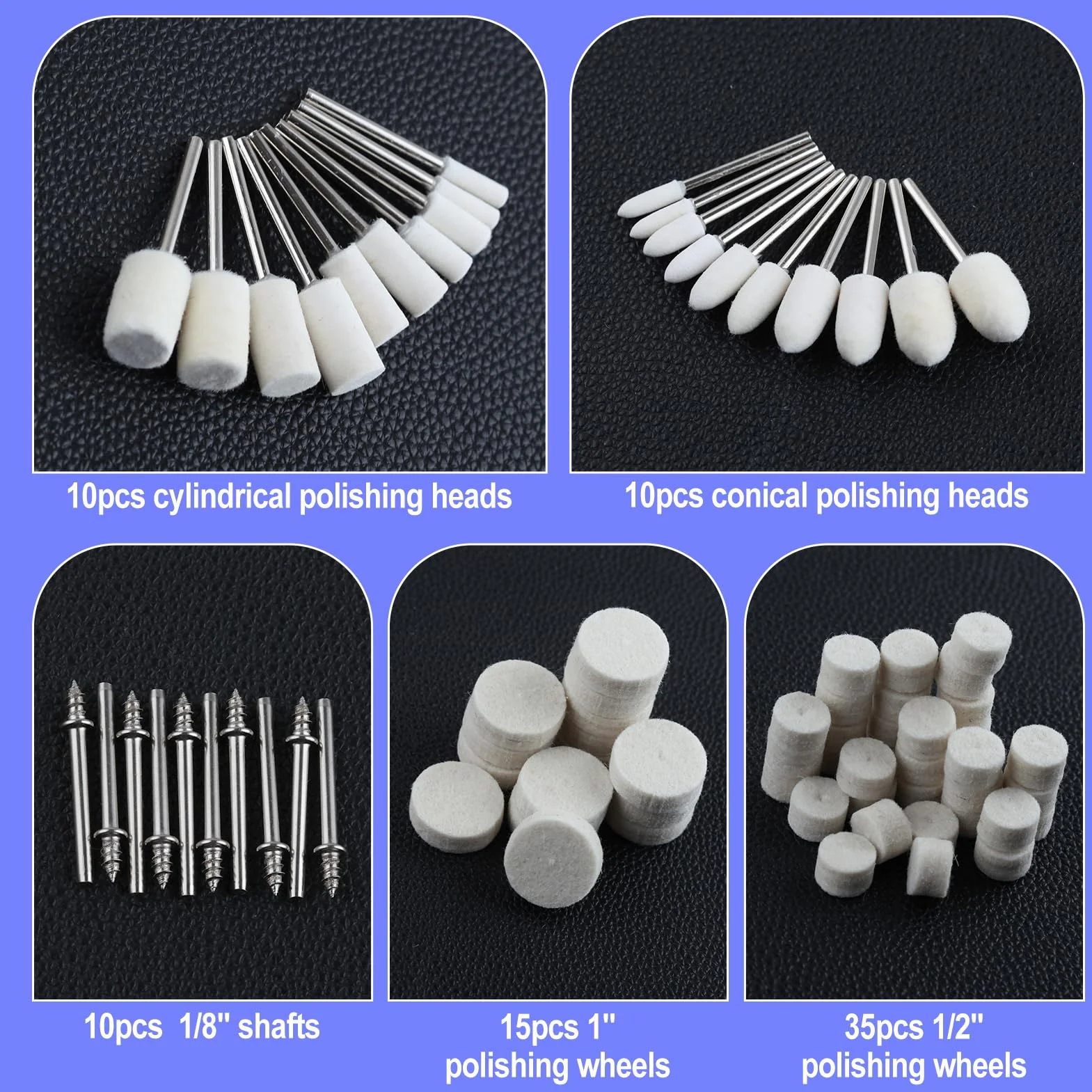 SPEEDWOX 80pcs Kit de polissage Dremel - Roues en laine pour outil rotatif